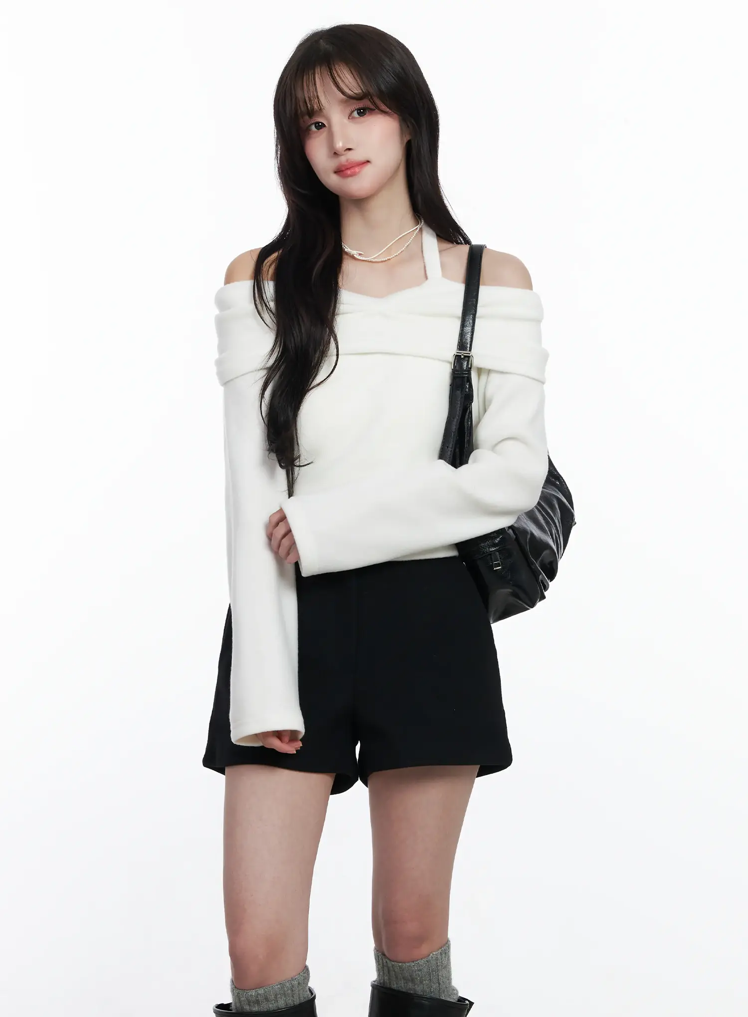 Ribbon Off-Shoulder Blouse IJ529
