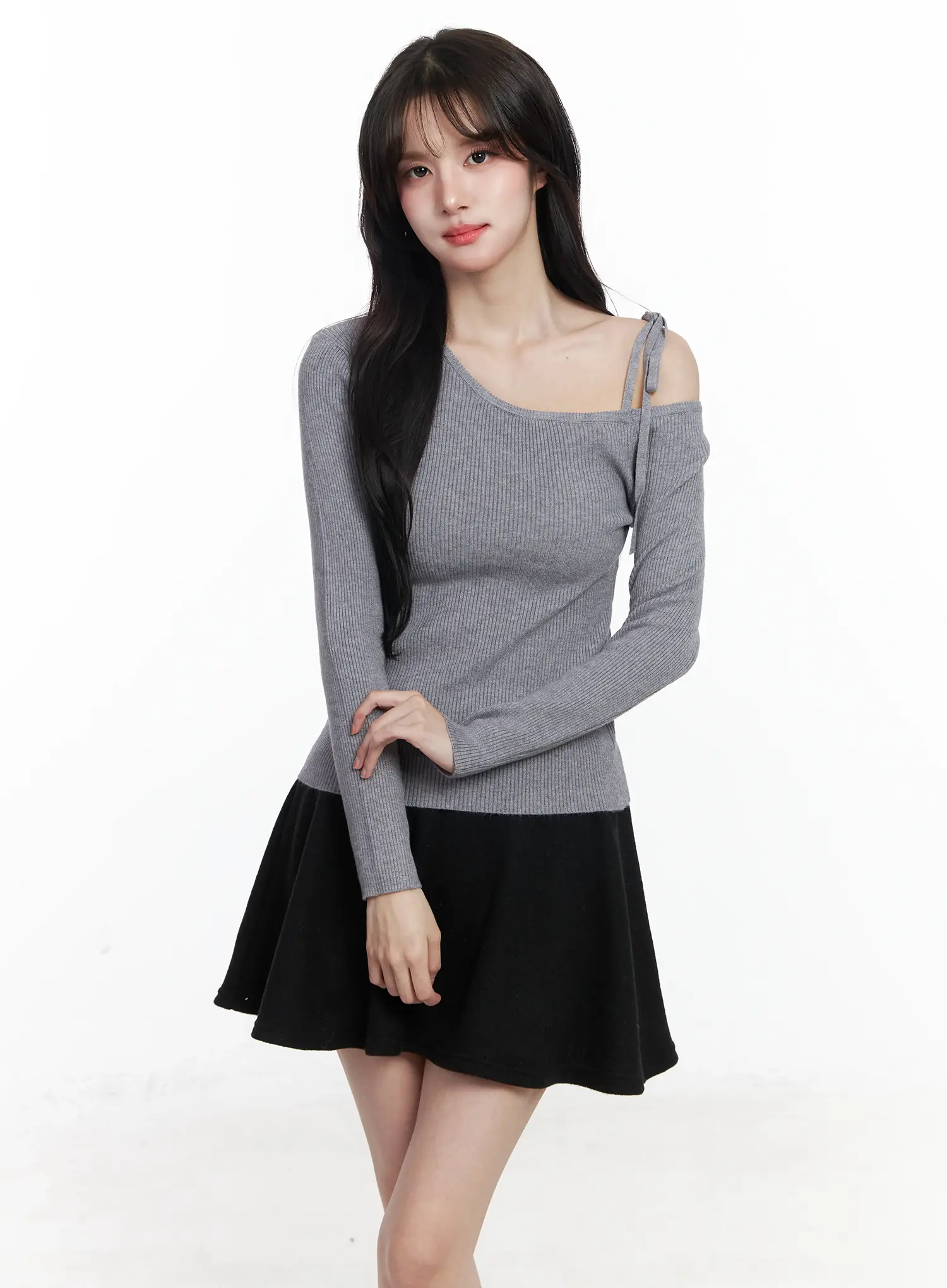 Ribbon Off-Shoulder Knit Top IJ529 - Image 11
