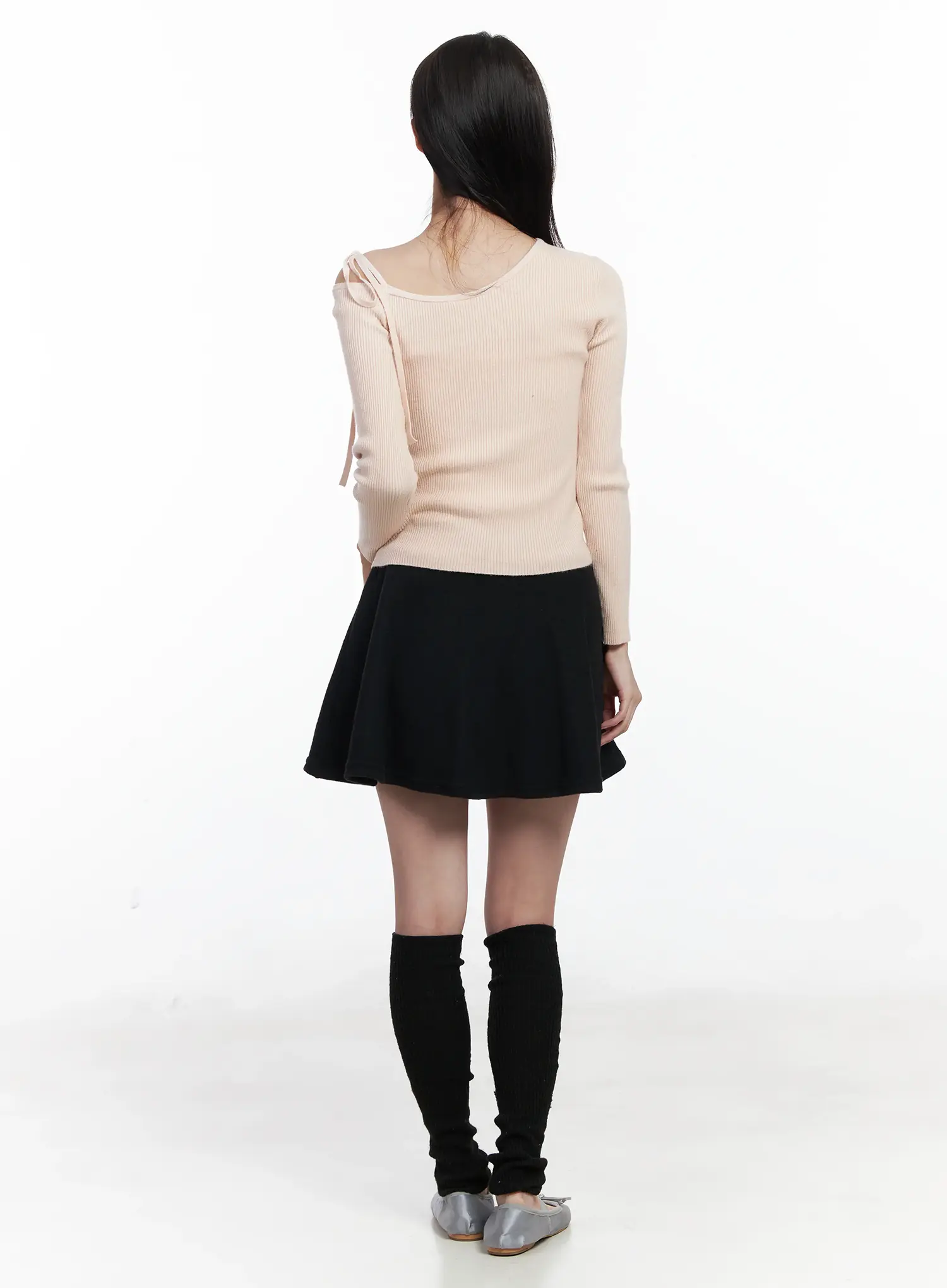 Ribbon Off-Shoulder Knit Top IJ529 - Image 7