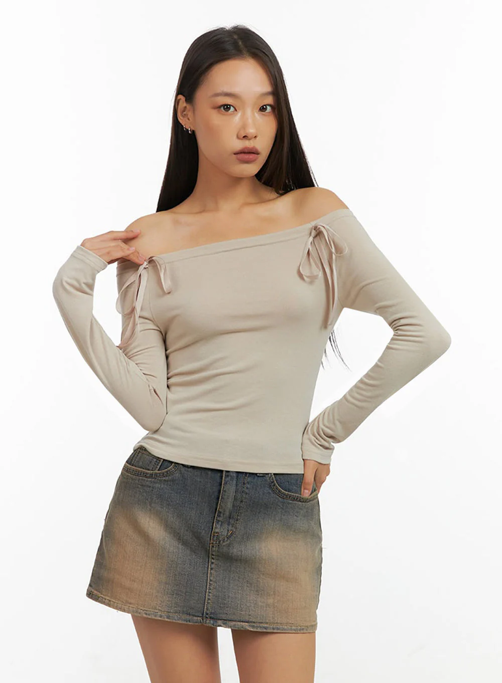 Ribbon Off Shoulder Top IO409 - Image 8