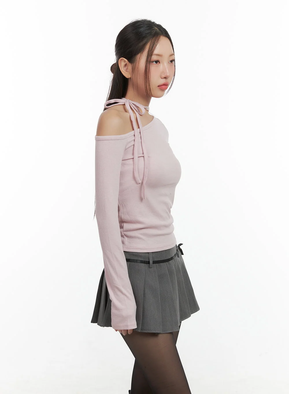 Ribbon One Shoulder Top CO417 - Image 4