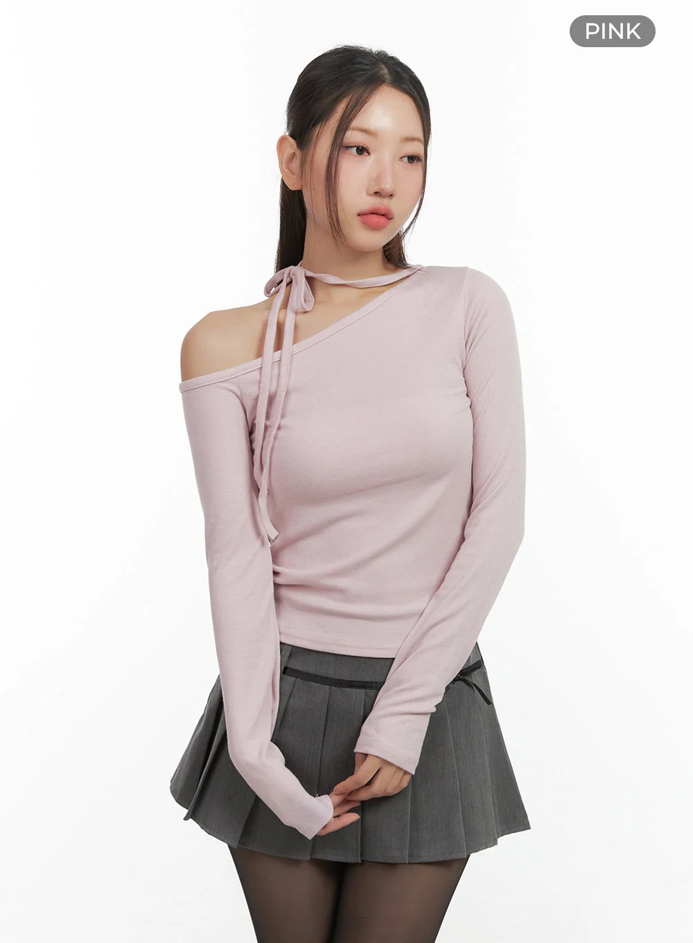 Ribbon One Shoulder Top CO417 - Image 7