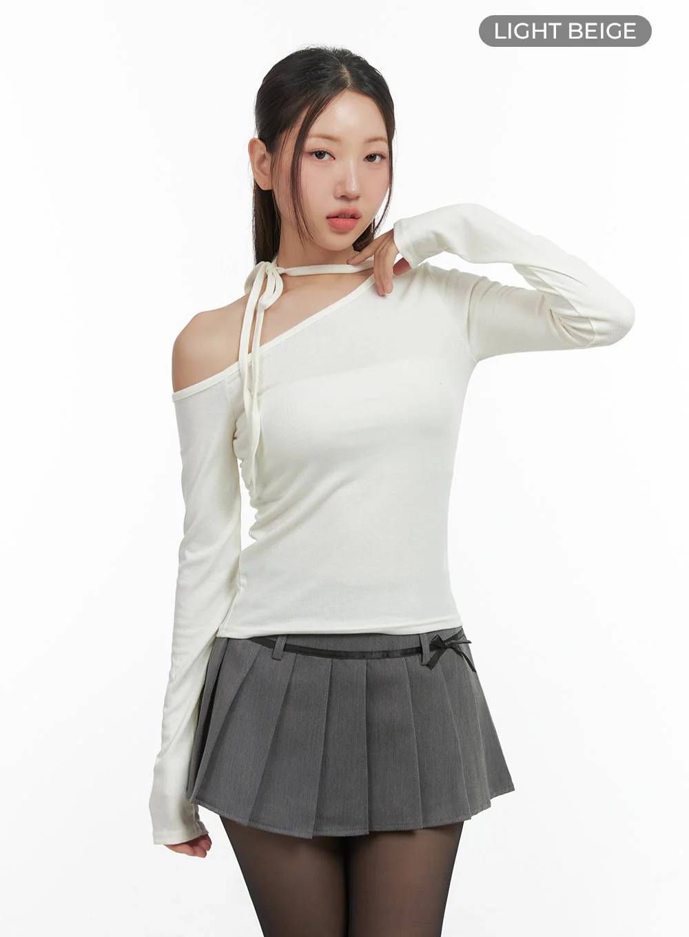 Ribbon One Shoulder Top CO417 - Image 8