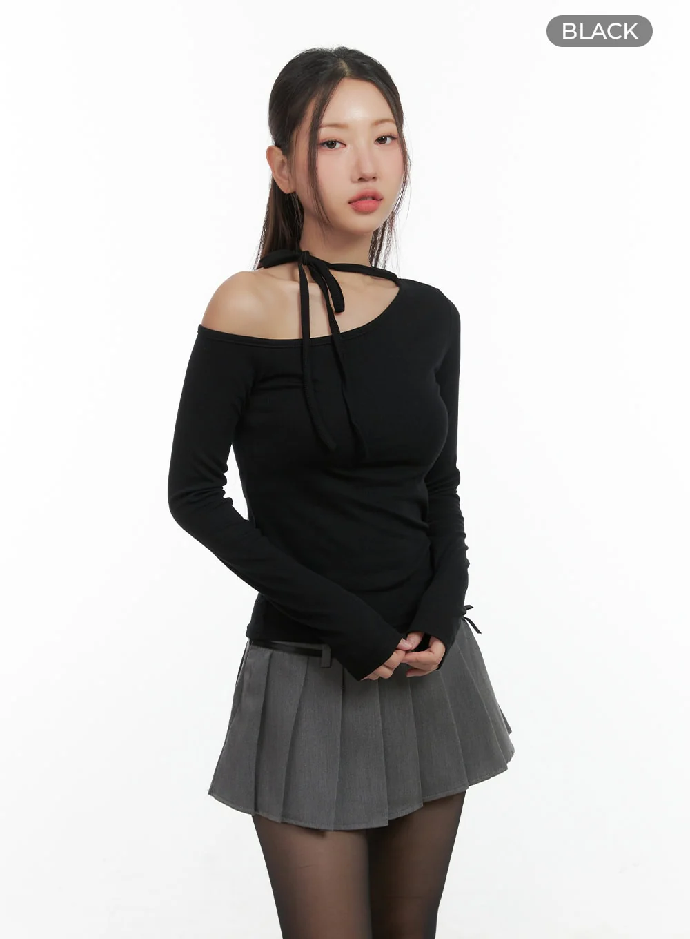 Ribbon One Shoulder Top CO417 - Image 9