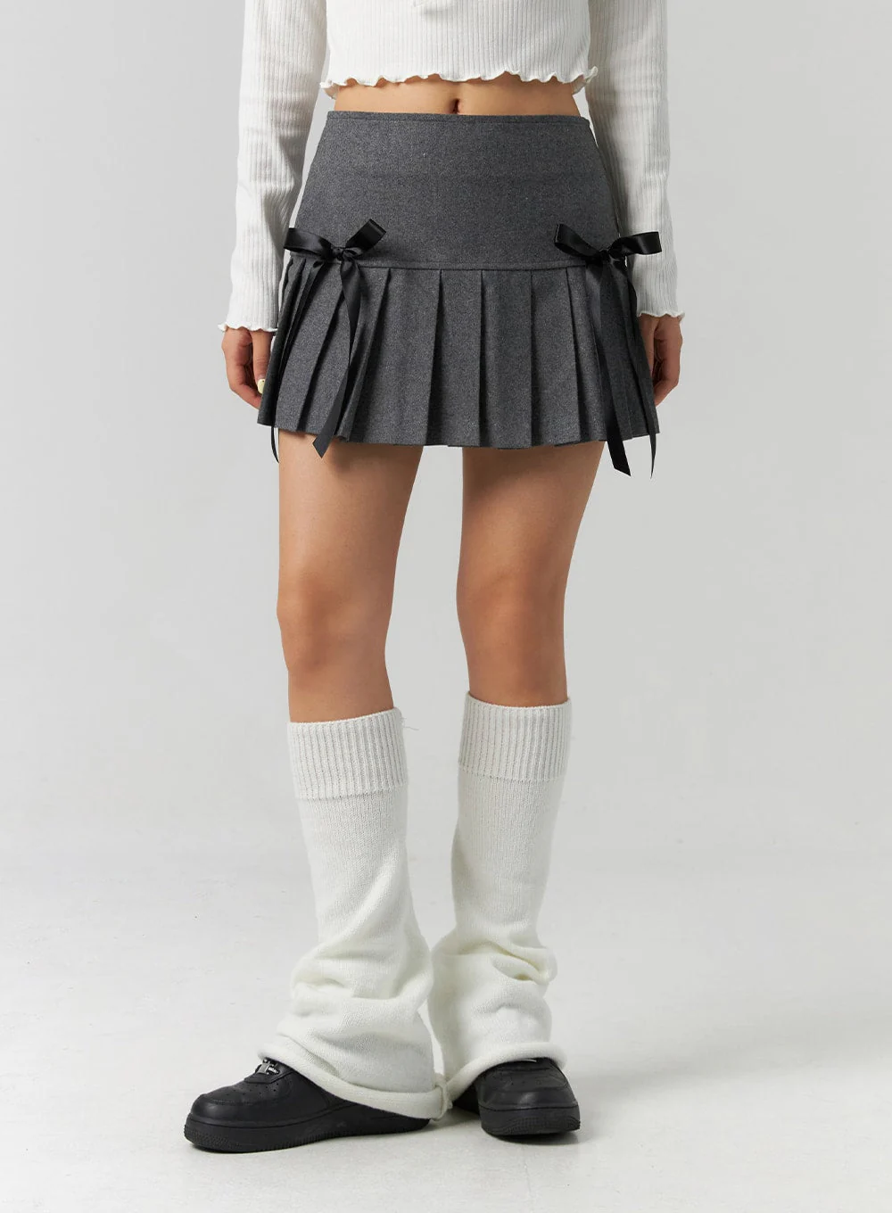 Ribbon Pleated Mini Skirt CS320 - Image 9