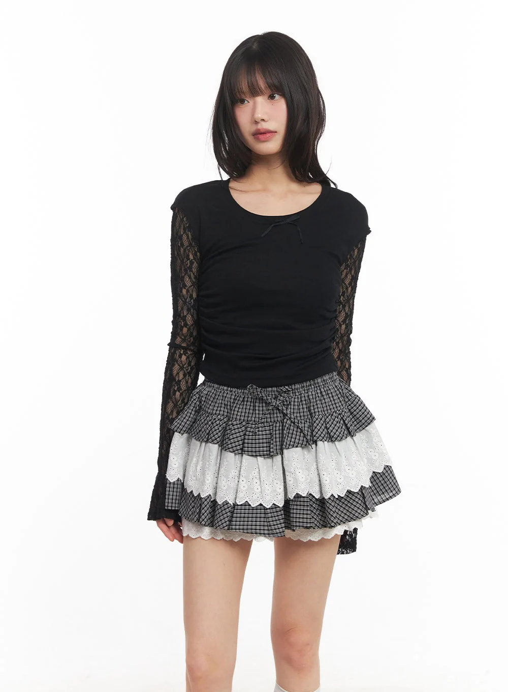 Ribbon Slim-Fit Cropped Shirt CA523 - Image 6