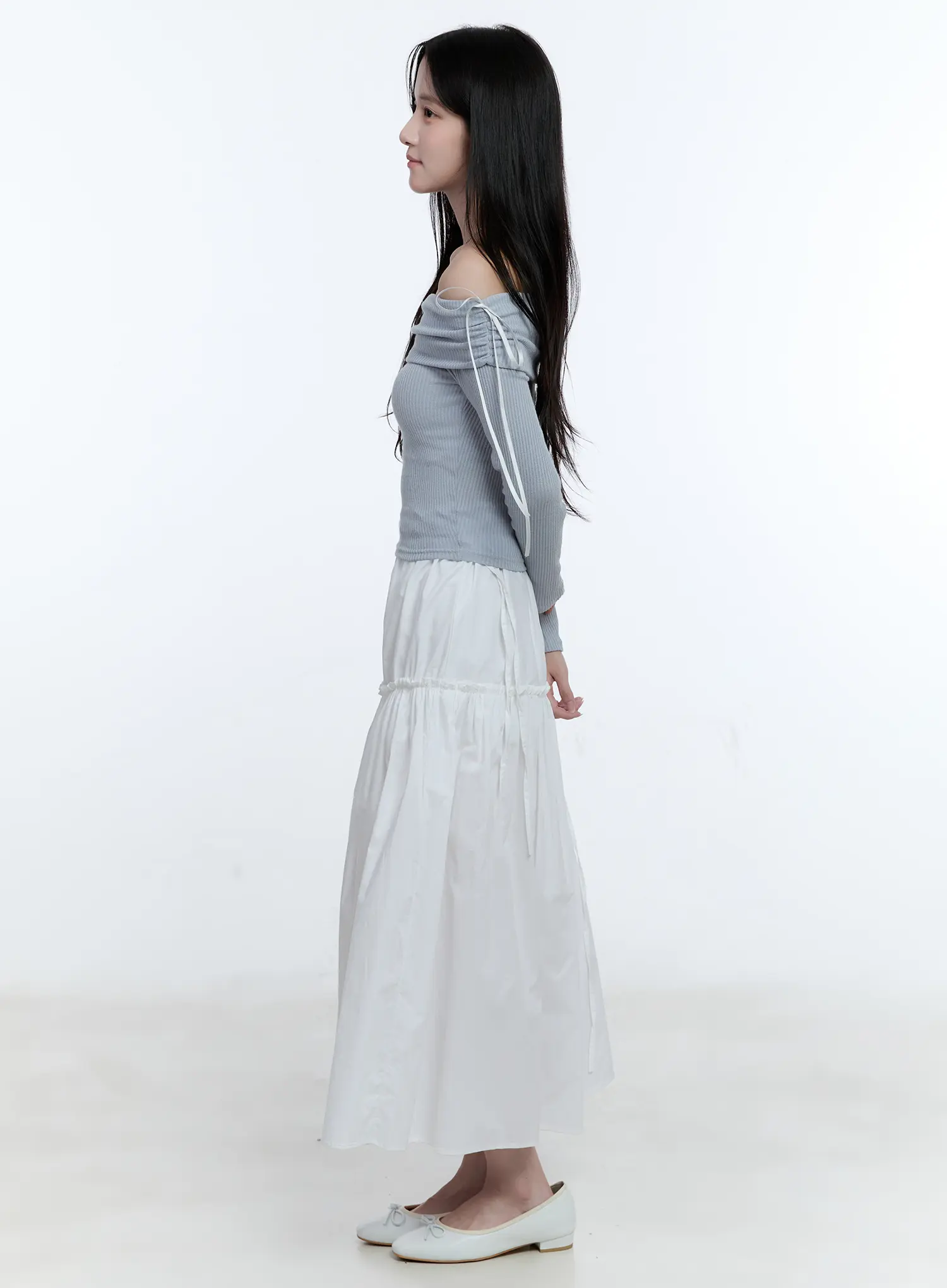 Ribbon Tie Waist Maxi Skirt CG512 - Image 4