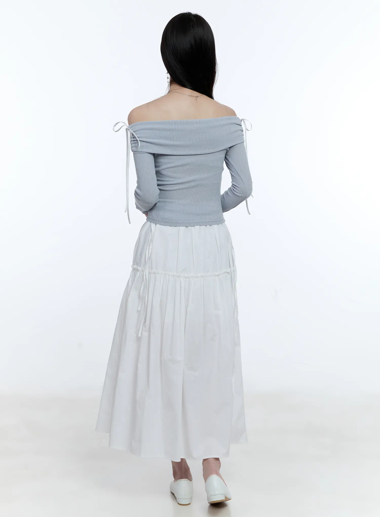 Ribbon Tie Waist Maxi Skirt CG512 - Image 5