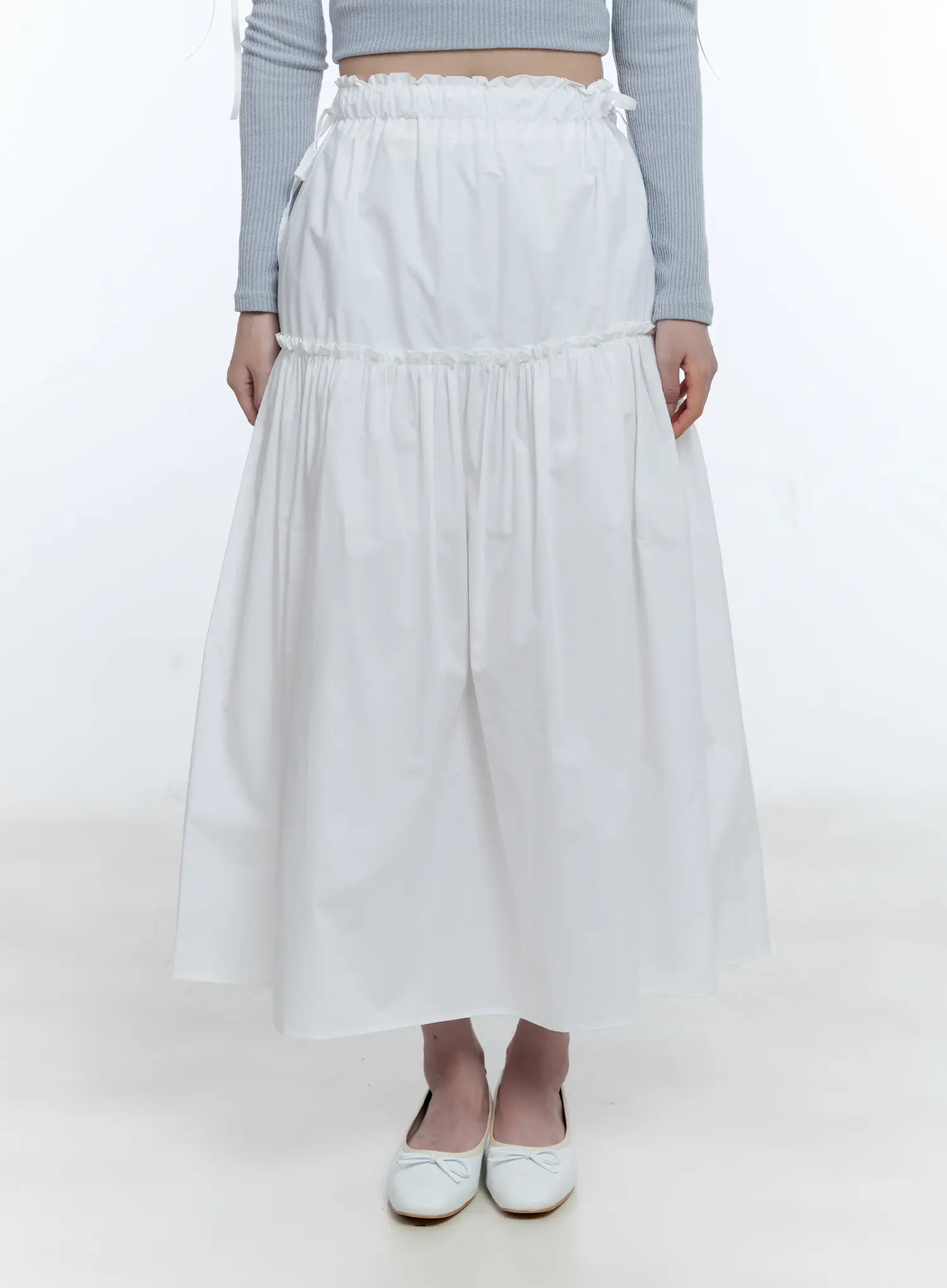 Ribbon Tie Waist Maxi Skirt CG512 - Image 9