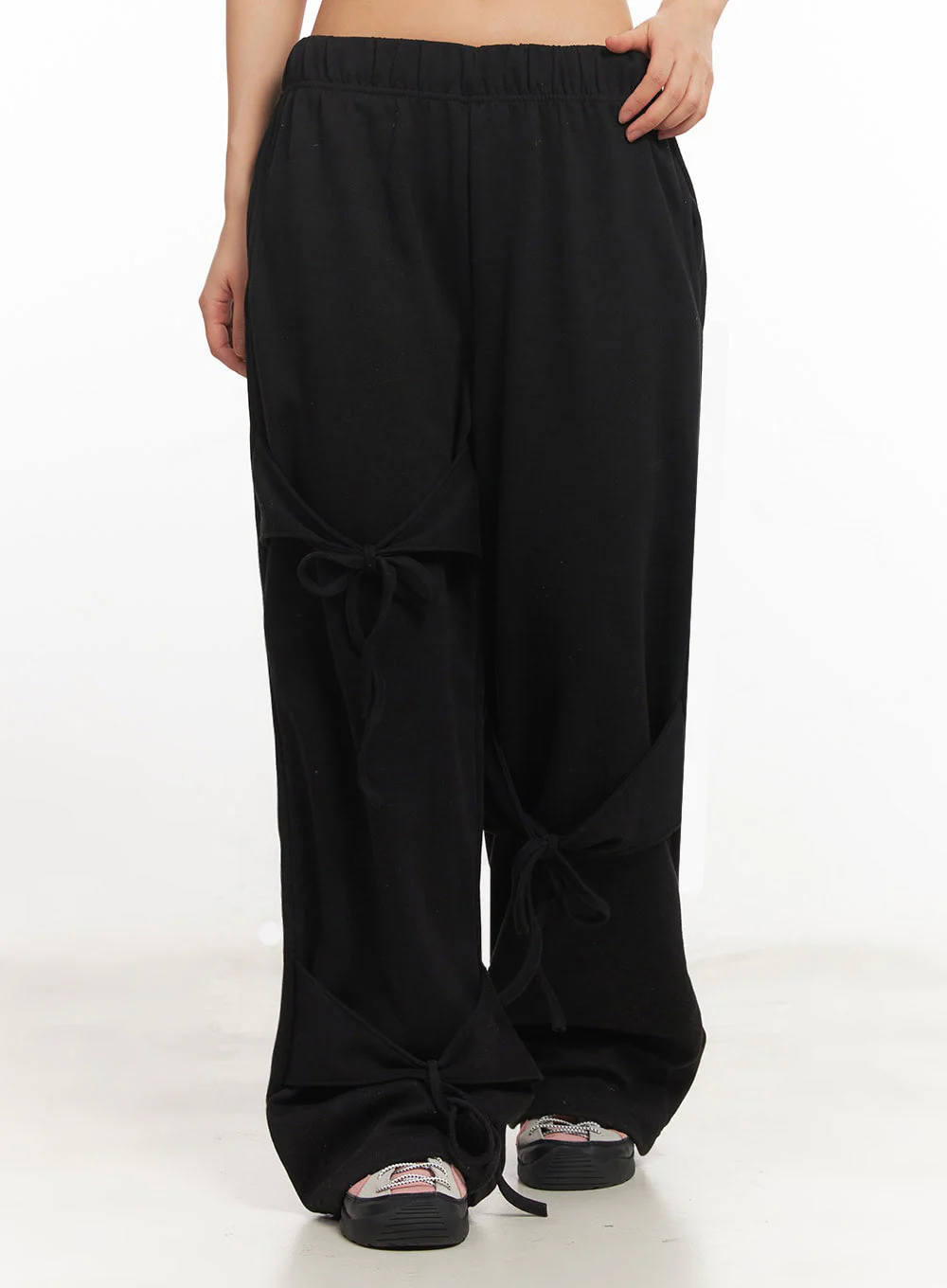 Ribbon Wide-Leg Sweatpants IA524 - Image 2
