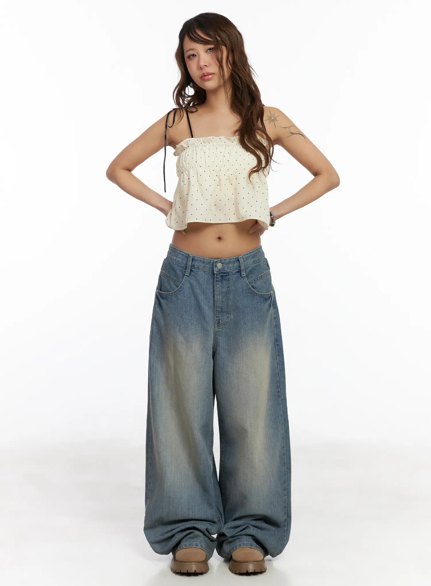 Ricci Washed Low-Rise Baggy Jeans CM520 - Image 2