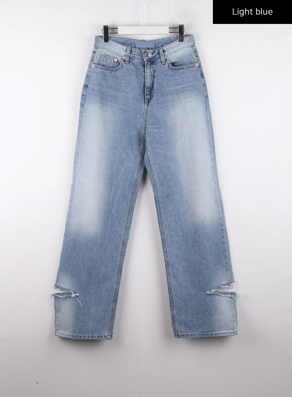 Ripped Straight Leg Jeans CD308 - Image 8