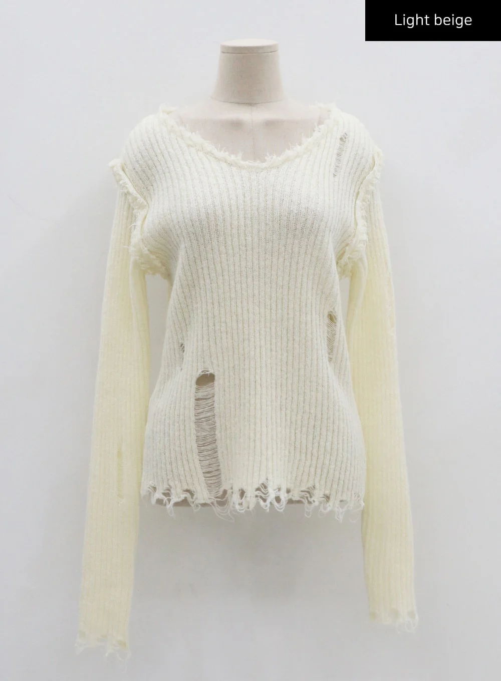 Ripped V-Neck Knit Top CO13 - Image 14