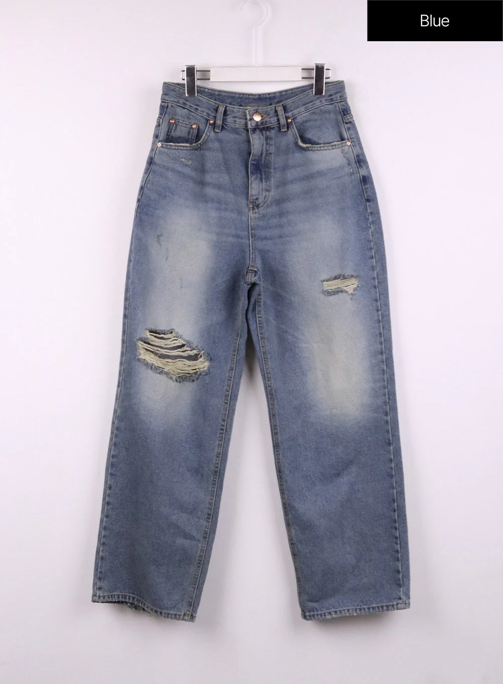 Ripped Washed Wide-Leg Jeans CJ426 - Image 8
