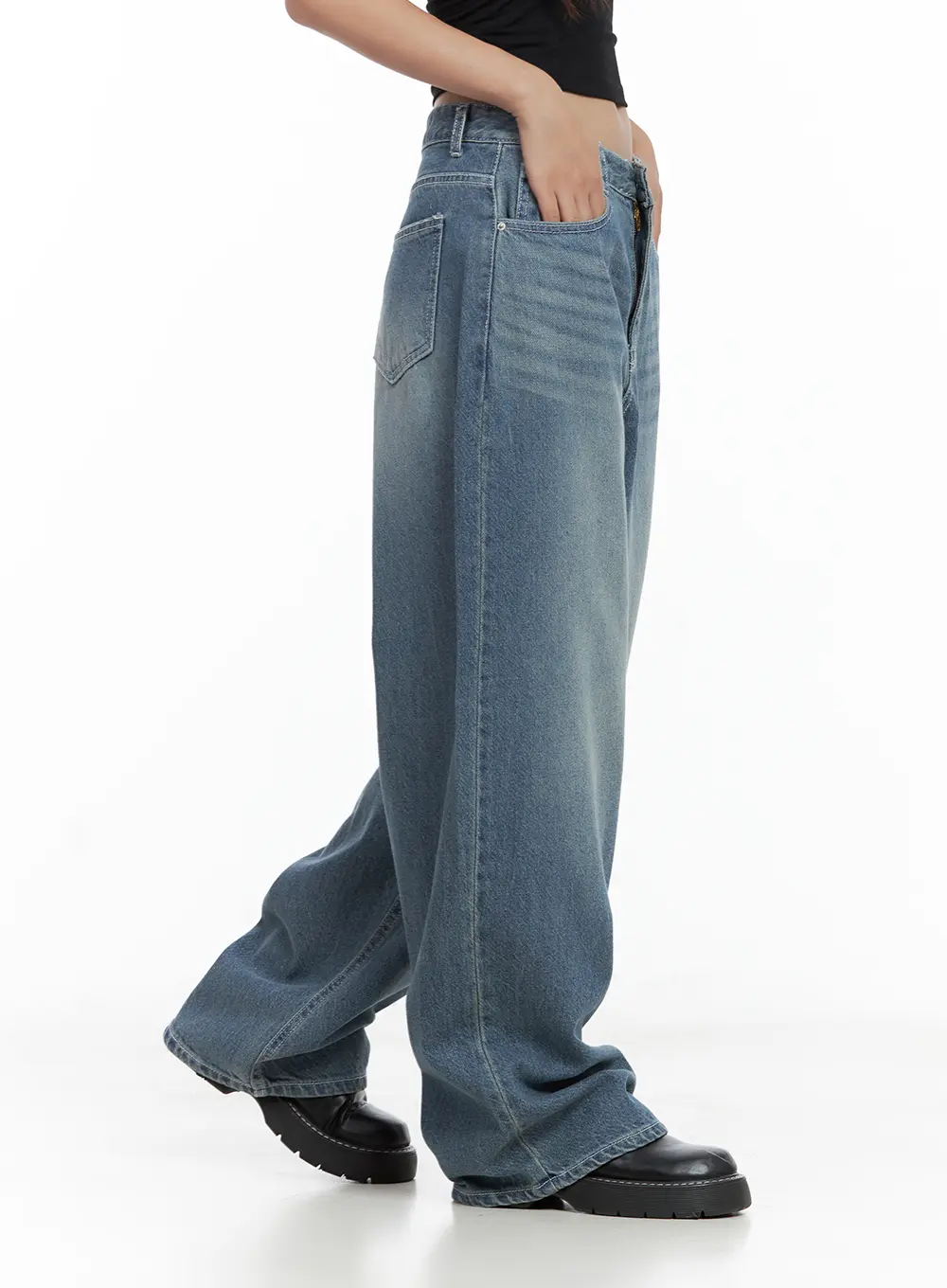 Riwon Retro-Wash Wide Summer Denim Jeans CL508 - Image 6