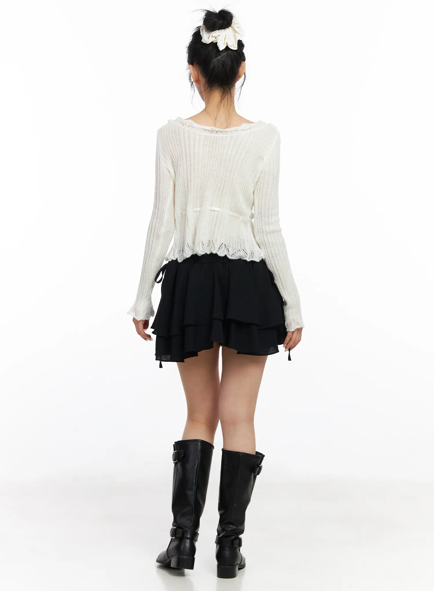 Romantic Frill Ribbon Knit Cardigan CJ523 - Image 10