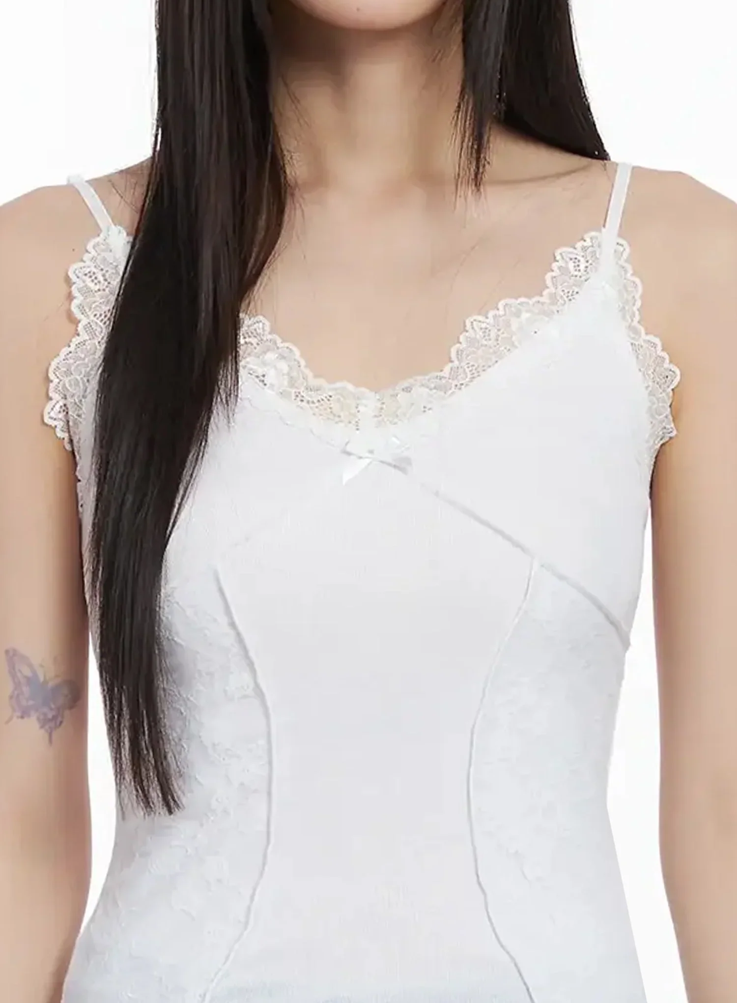 Romantic Lace Trim Cami Top F517 - Image 7