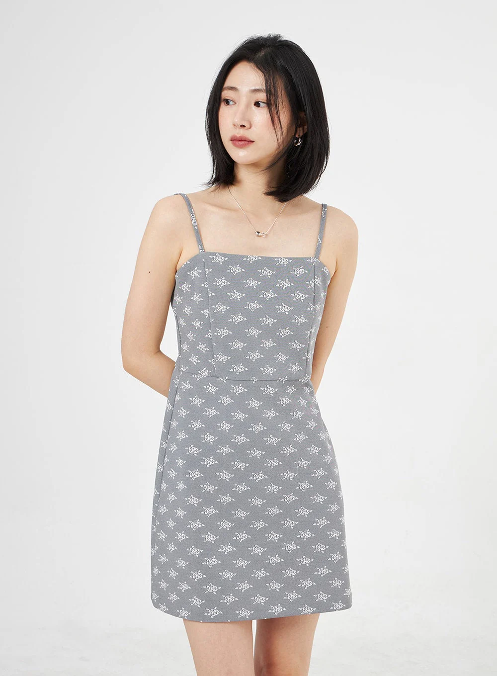 Rose Print Mini Dress OA310 - Image 6