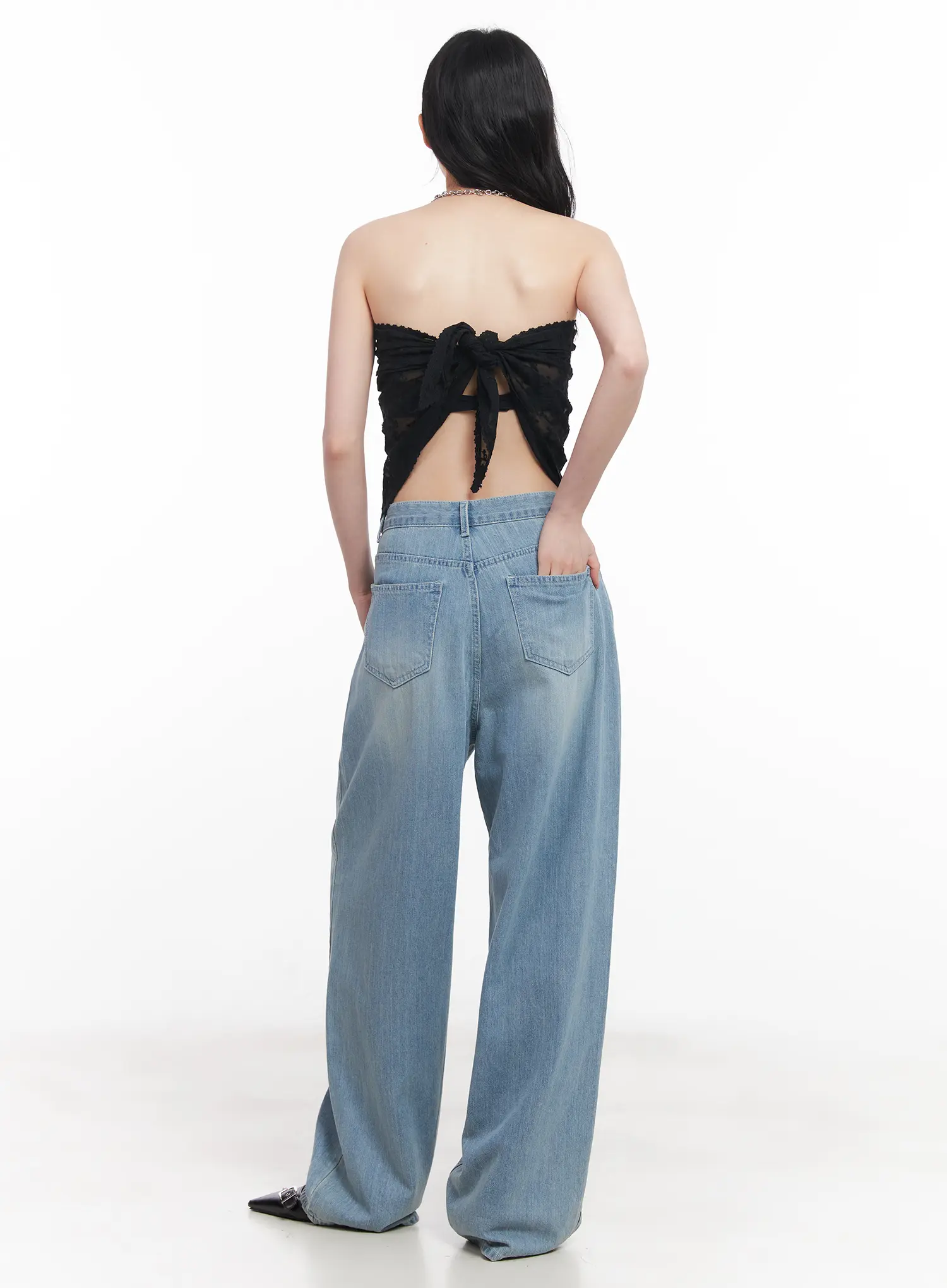 Rose Washed Baggy Summer Denim Jeans CU511 - Image 6