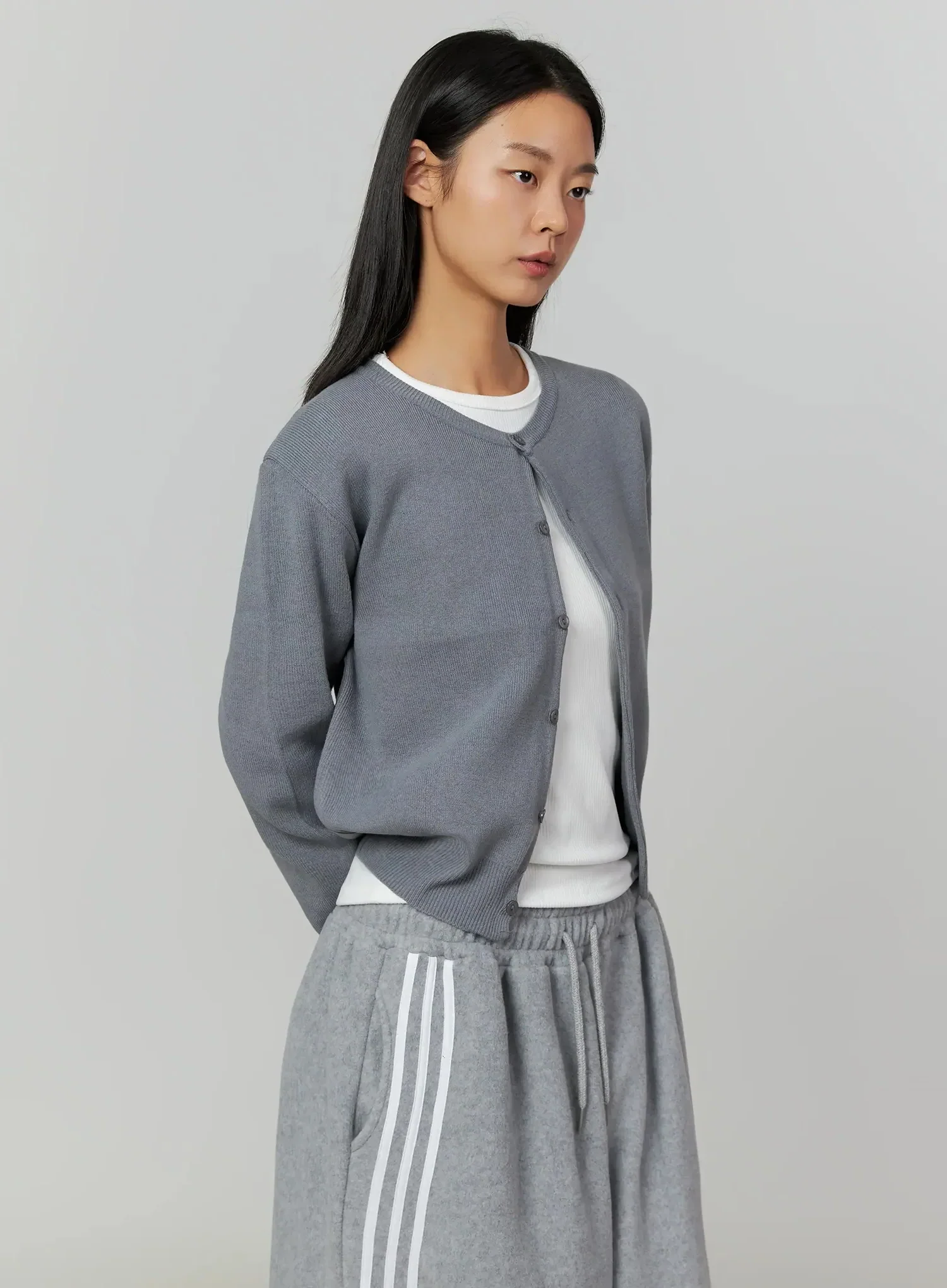 Round Neck Knit Cardigan IJ505 - Image 16