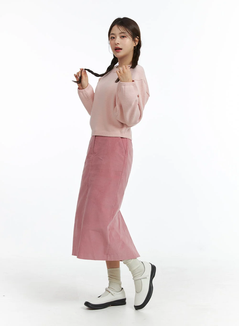 Round Neck Knitted Long Sleeve Sweater OJ415 - Image 4