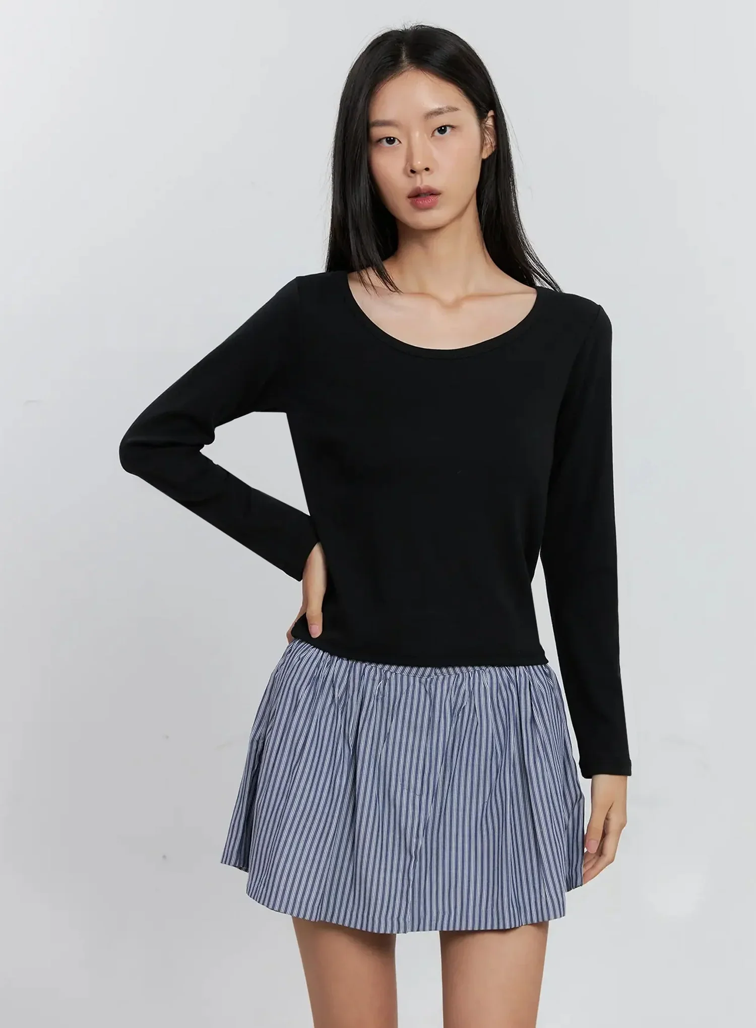 Round-Neck Long Sleeve Top IS515 - Image 14
