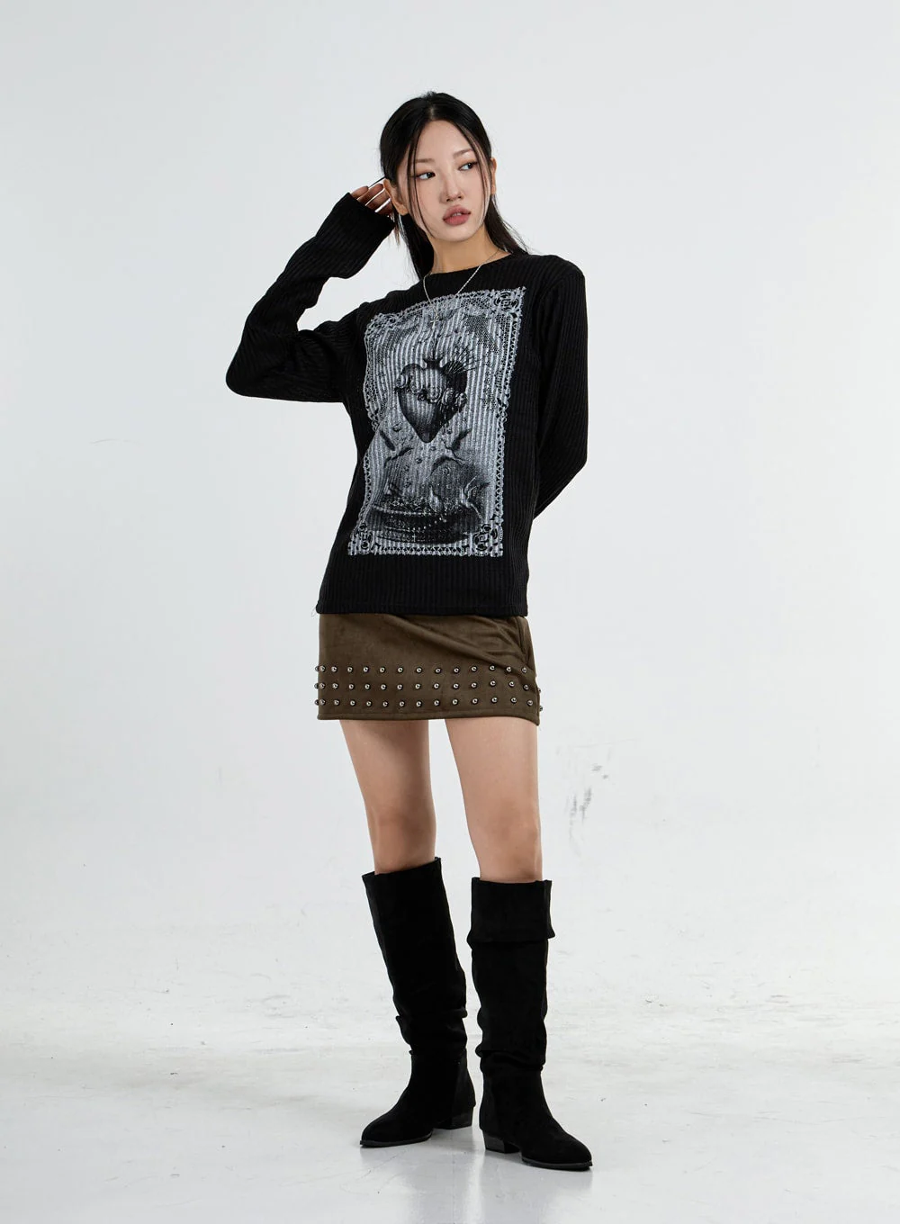 Round Neck Printed Knit CO07 - Image 13