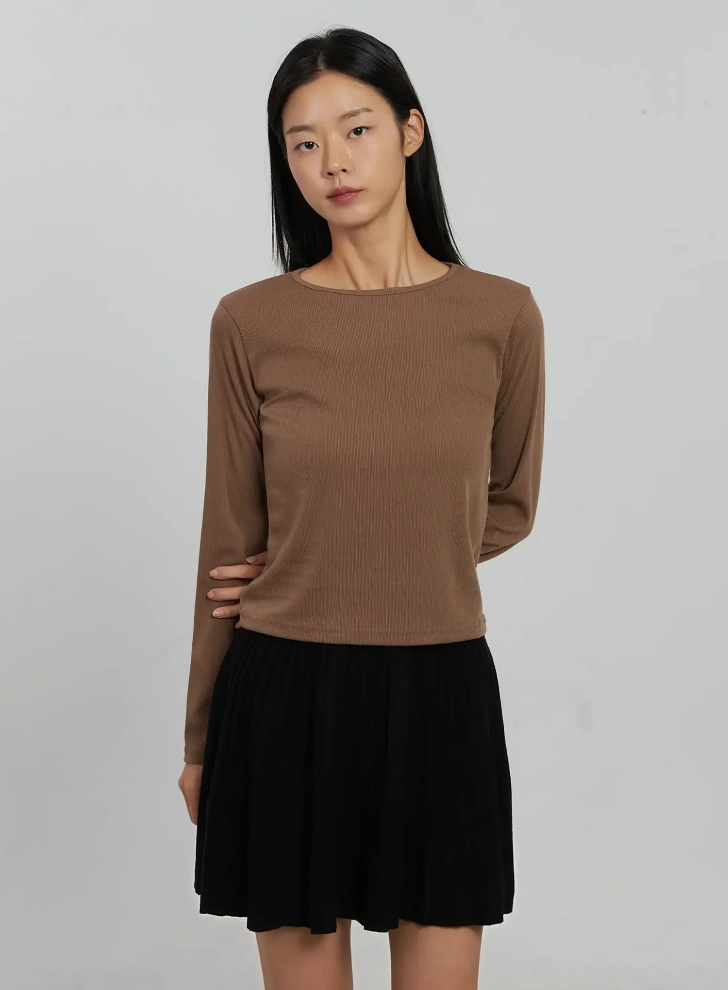 Round Ribbed Long Sleeve Top IJ508 - Image 5