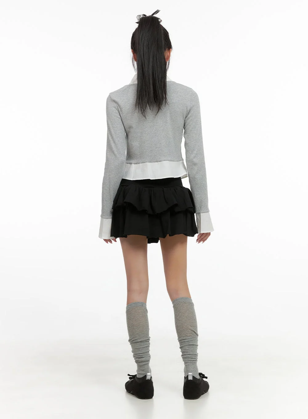Ruffle Banded Cotton Mini Skirt CS403 - Image 4