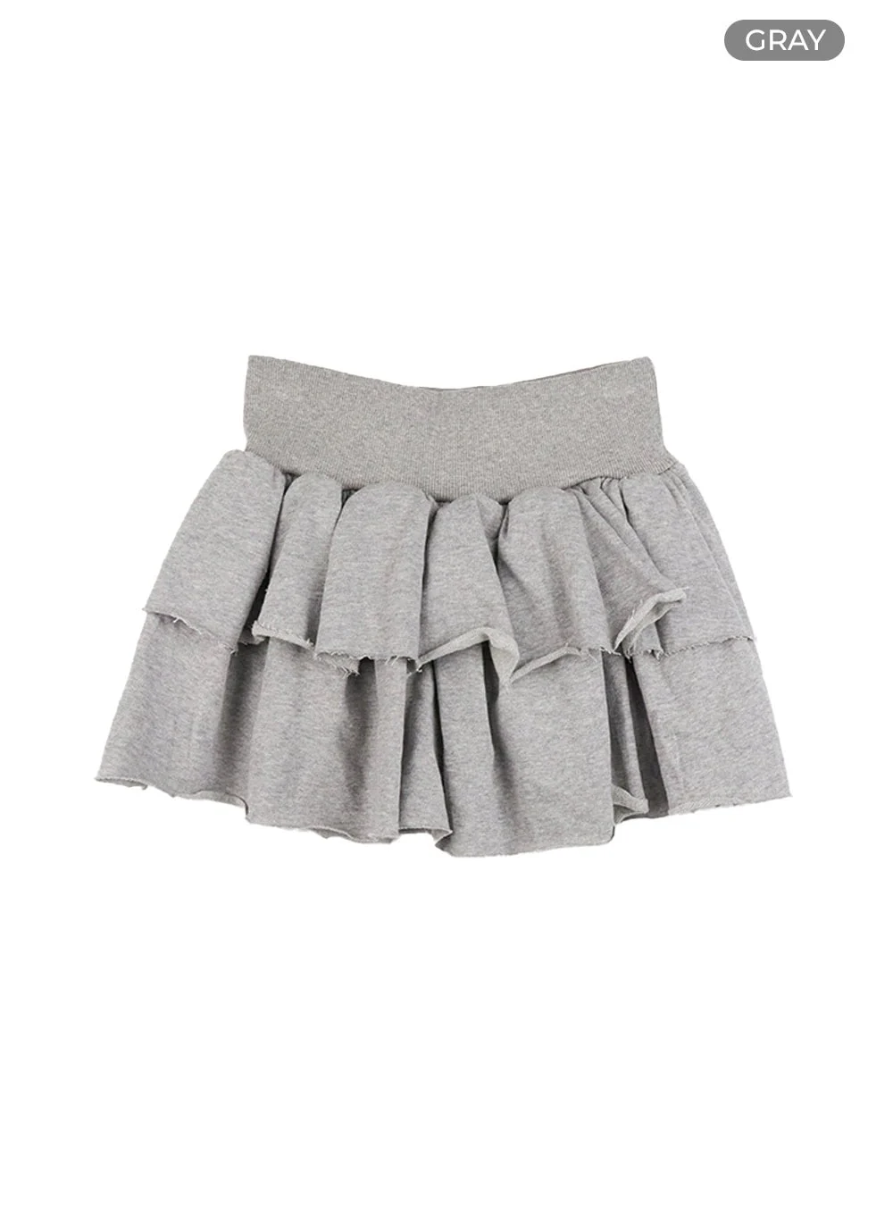 Ruffle Banded Cotton Mini Skirt CS403 - Image 9