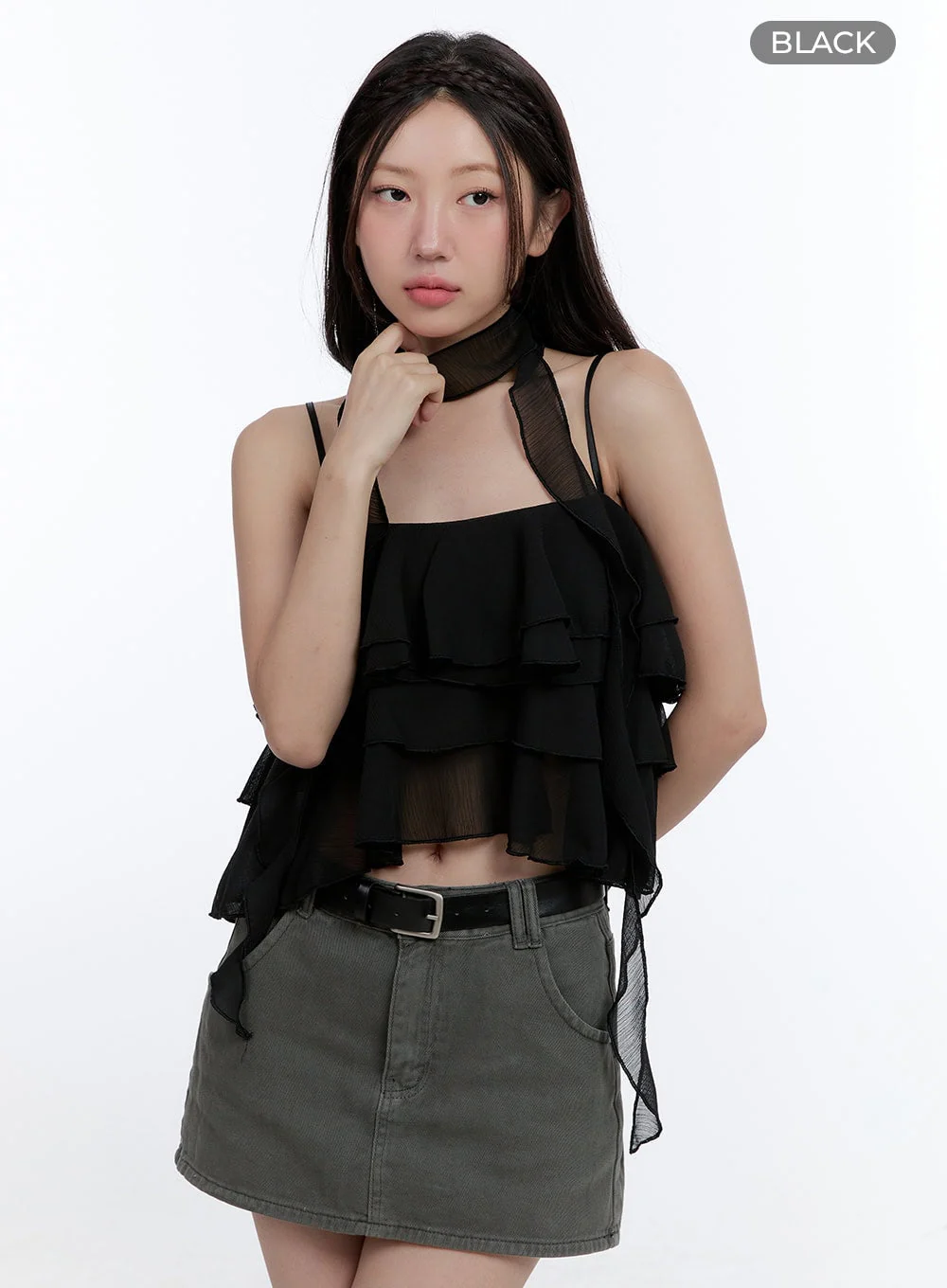 Ruffle Cami Crop Top CG414 - Image 9