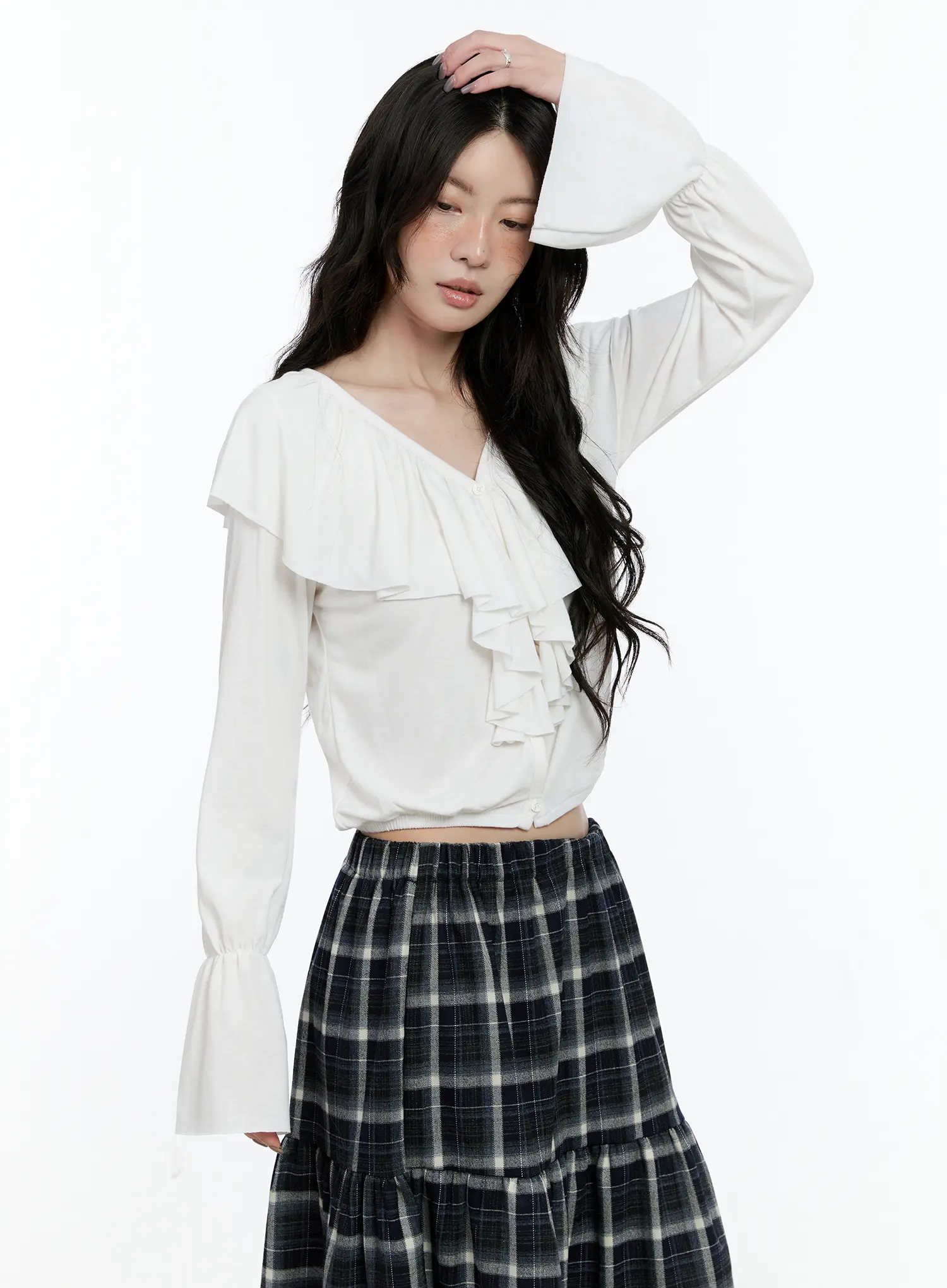 Ruffle Flare Sleeved Cardigan CN517