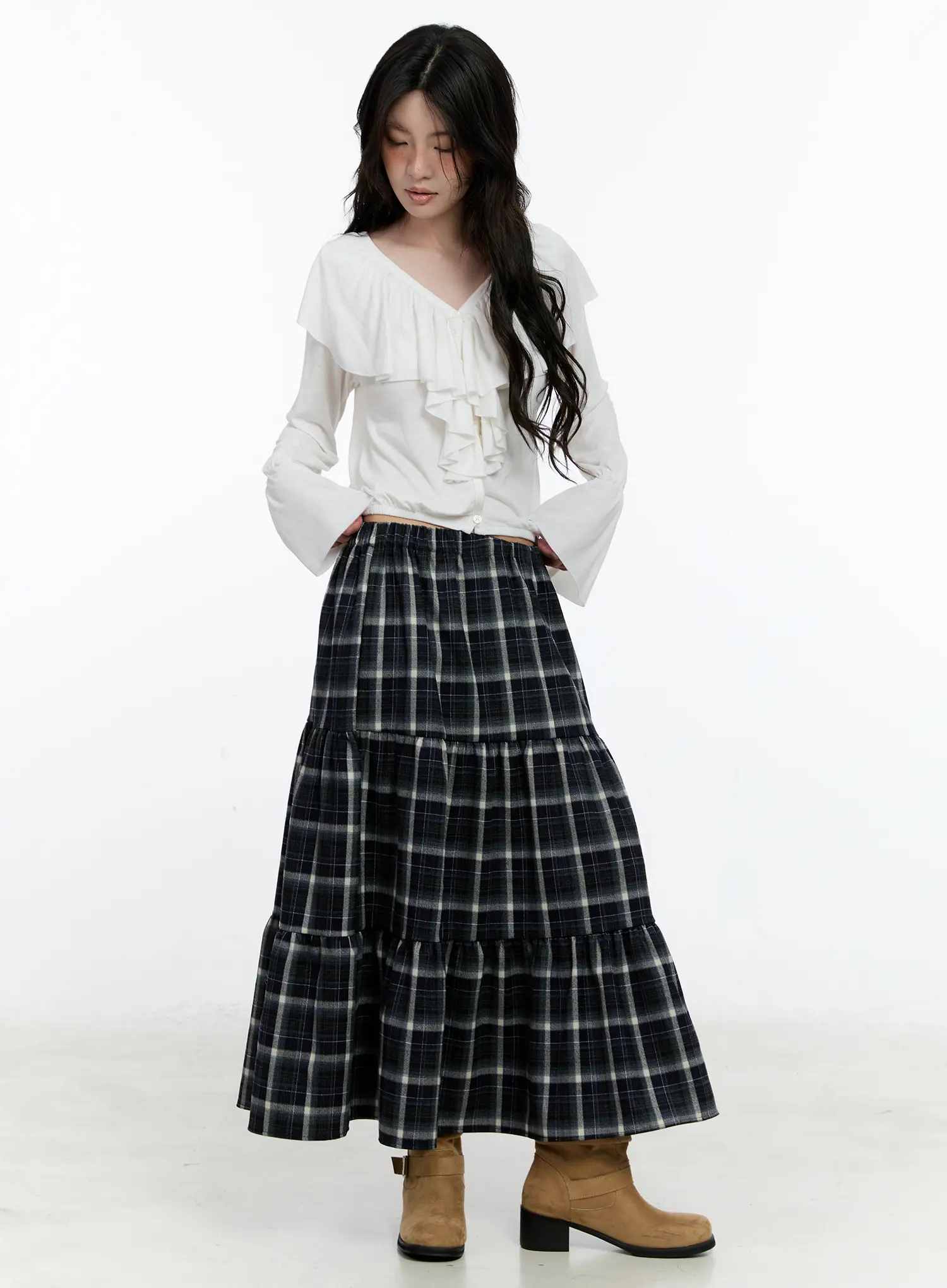 Ruffle Flare Sleeved Cardigan CN517 - Image 3