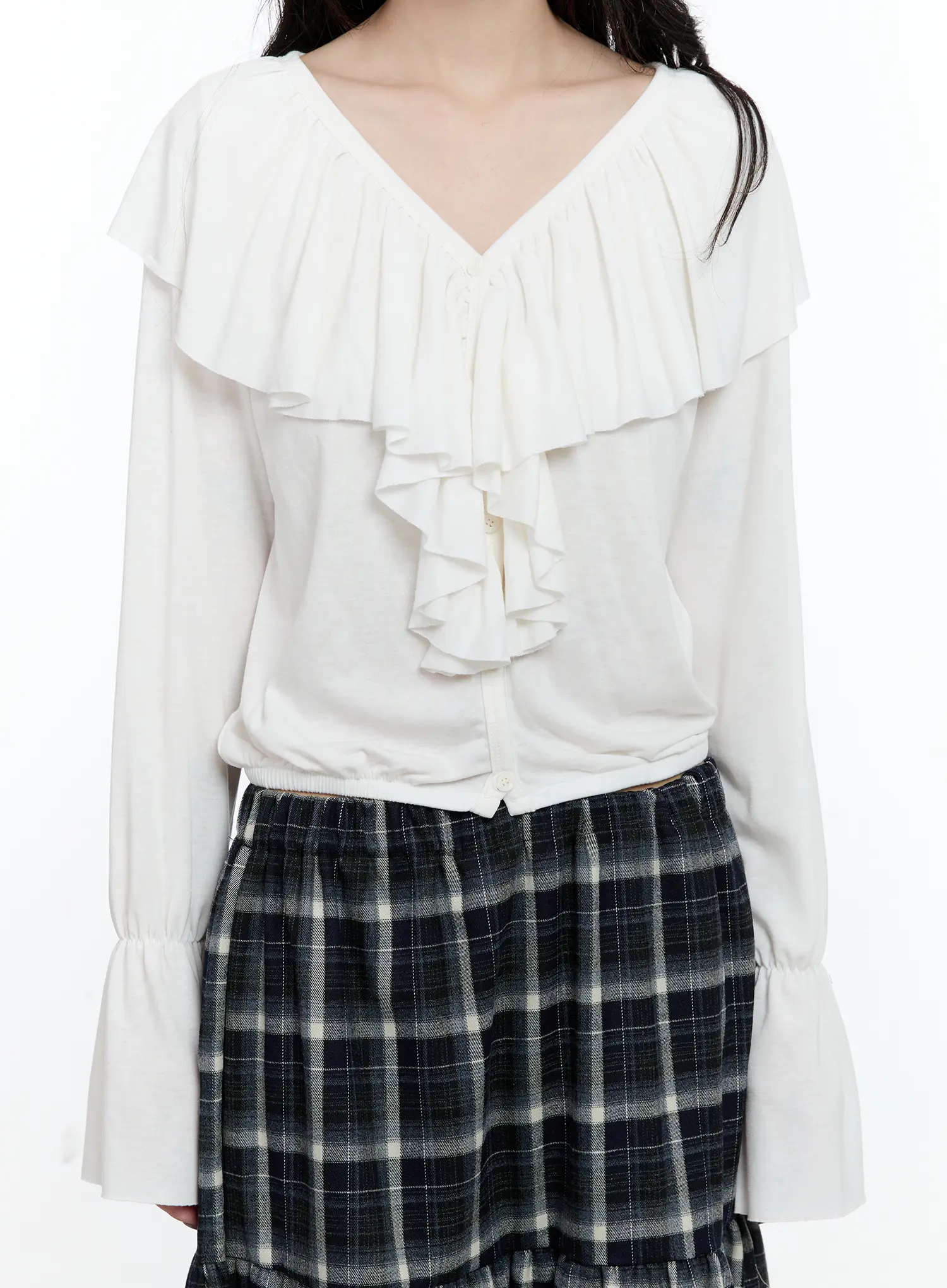 Ruffle Flare Sleeved Cardigan CN517 - Image 7