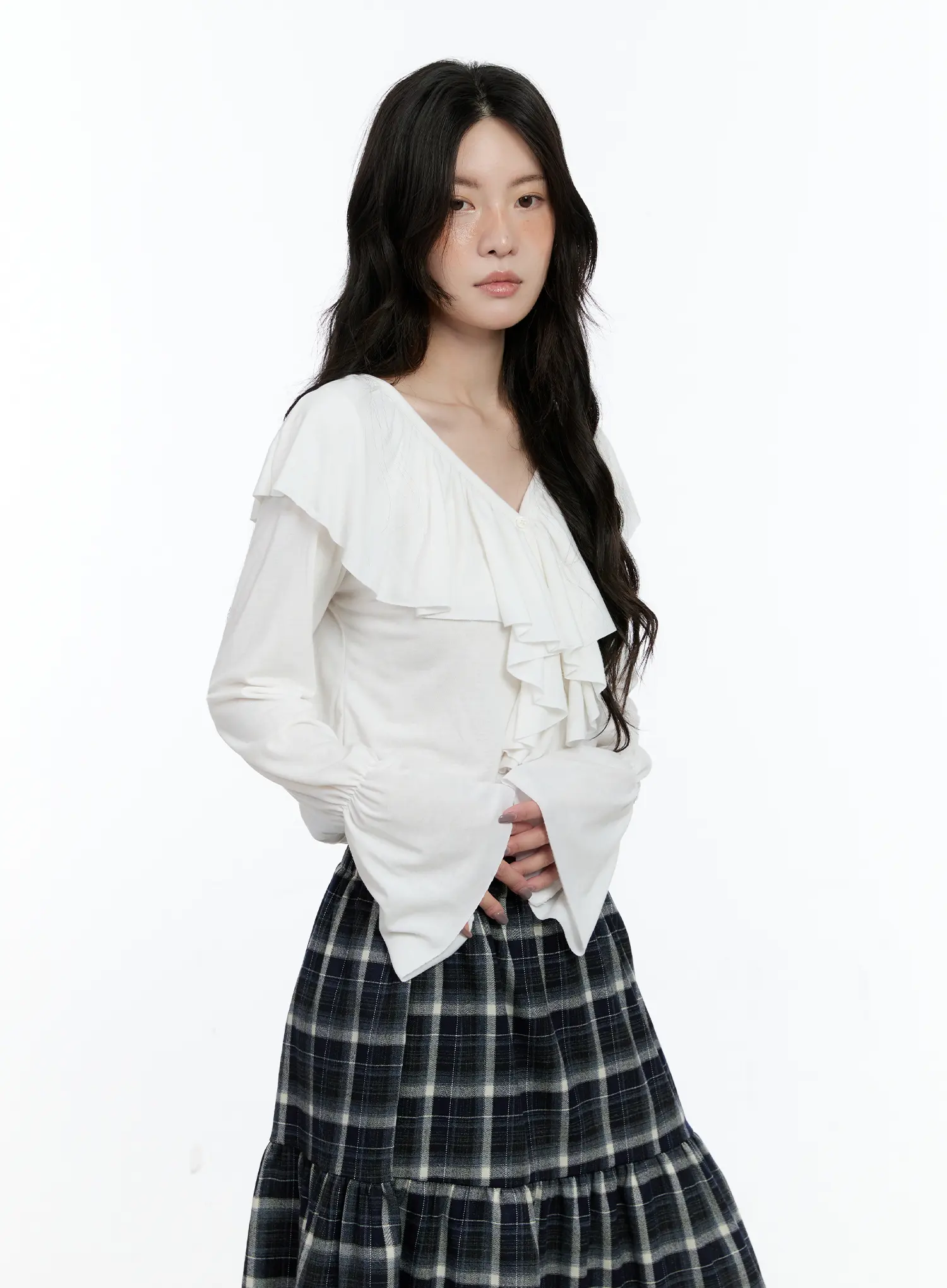 Ruffle Flare Sleeved Cardigan CN517 - Image 9