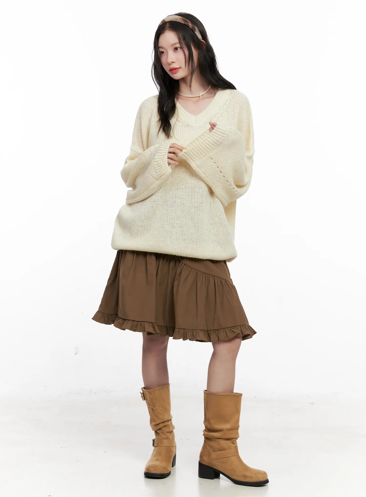 Ruffle Hem Midi Skirt CO531 - Image 2
