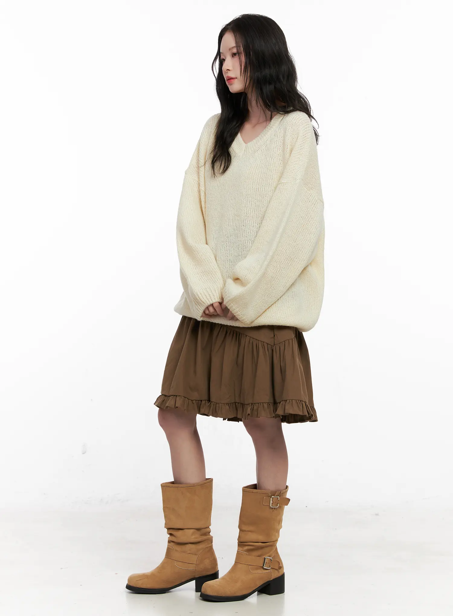 Ruffle Hem Midi Skirt CO531 - Image 5