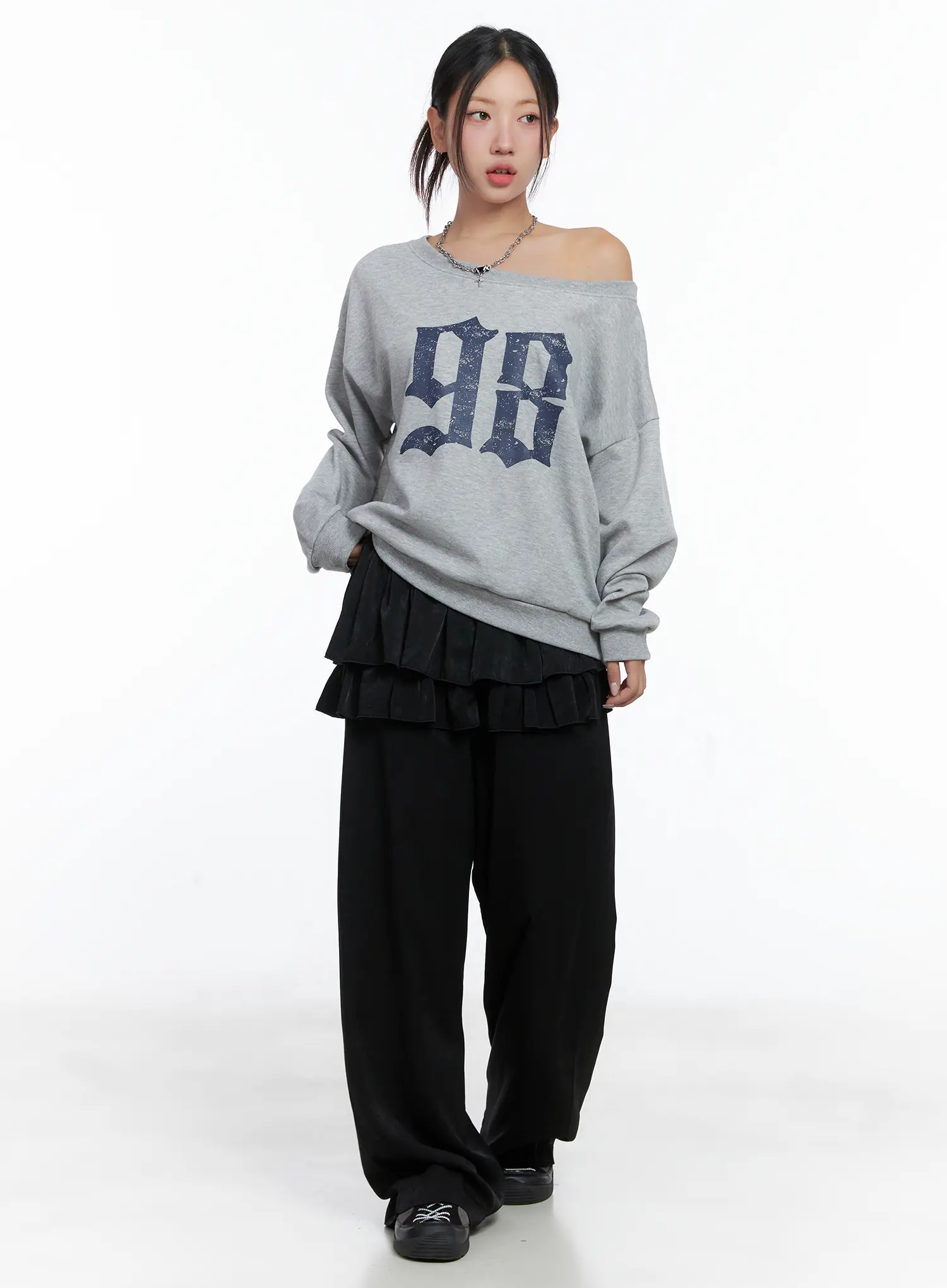Ruffle Layered Wide-Leg Pants CS502 - Image 5
