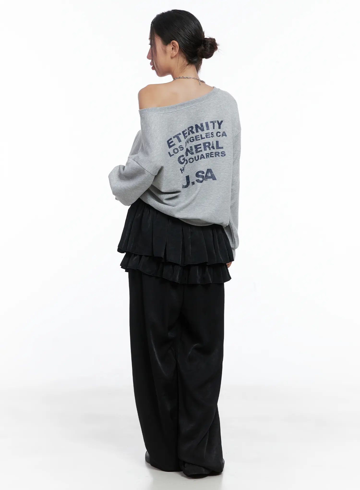 Ruffle Layered Wide-Leg Pants CS502 - Image 7