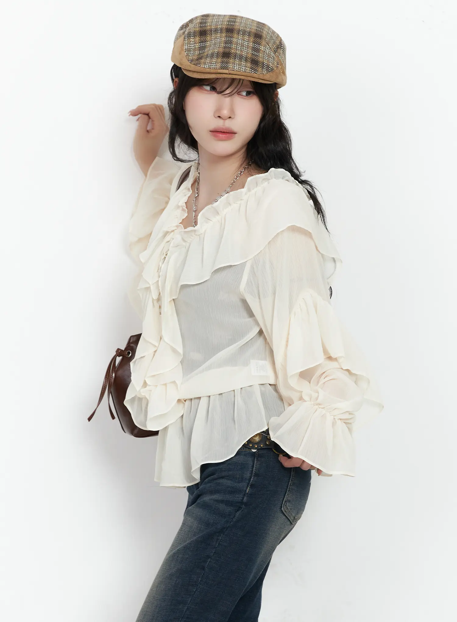 Ruffle Long Sleeve Blouse CJ527