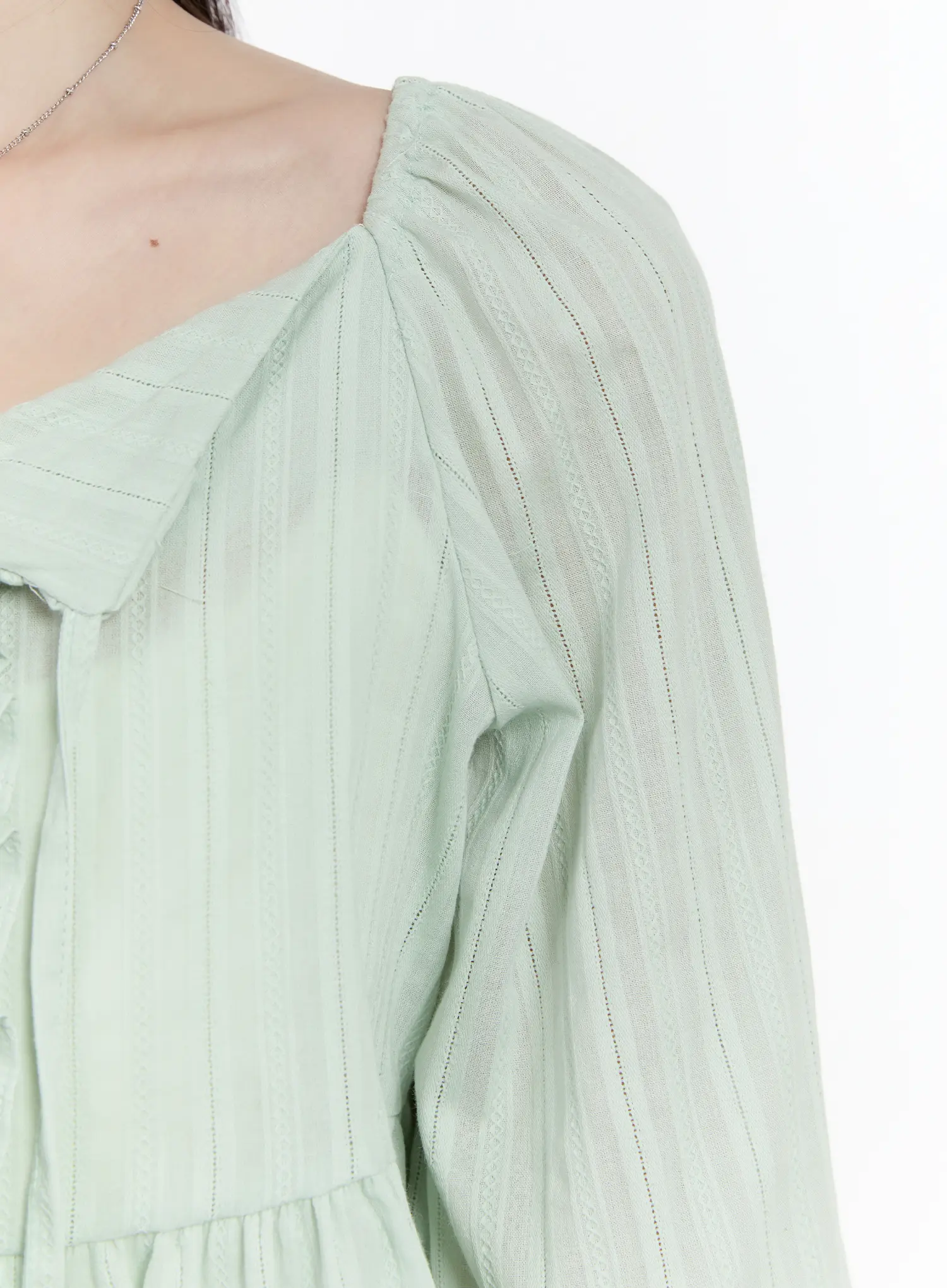 Ruffle Ribbon Puff Sleeve Blouse CM505 - Image 6