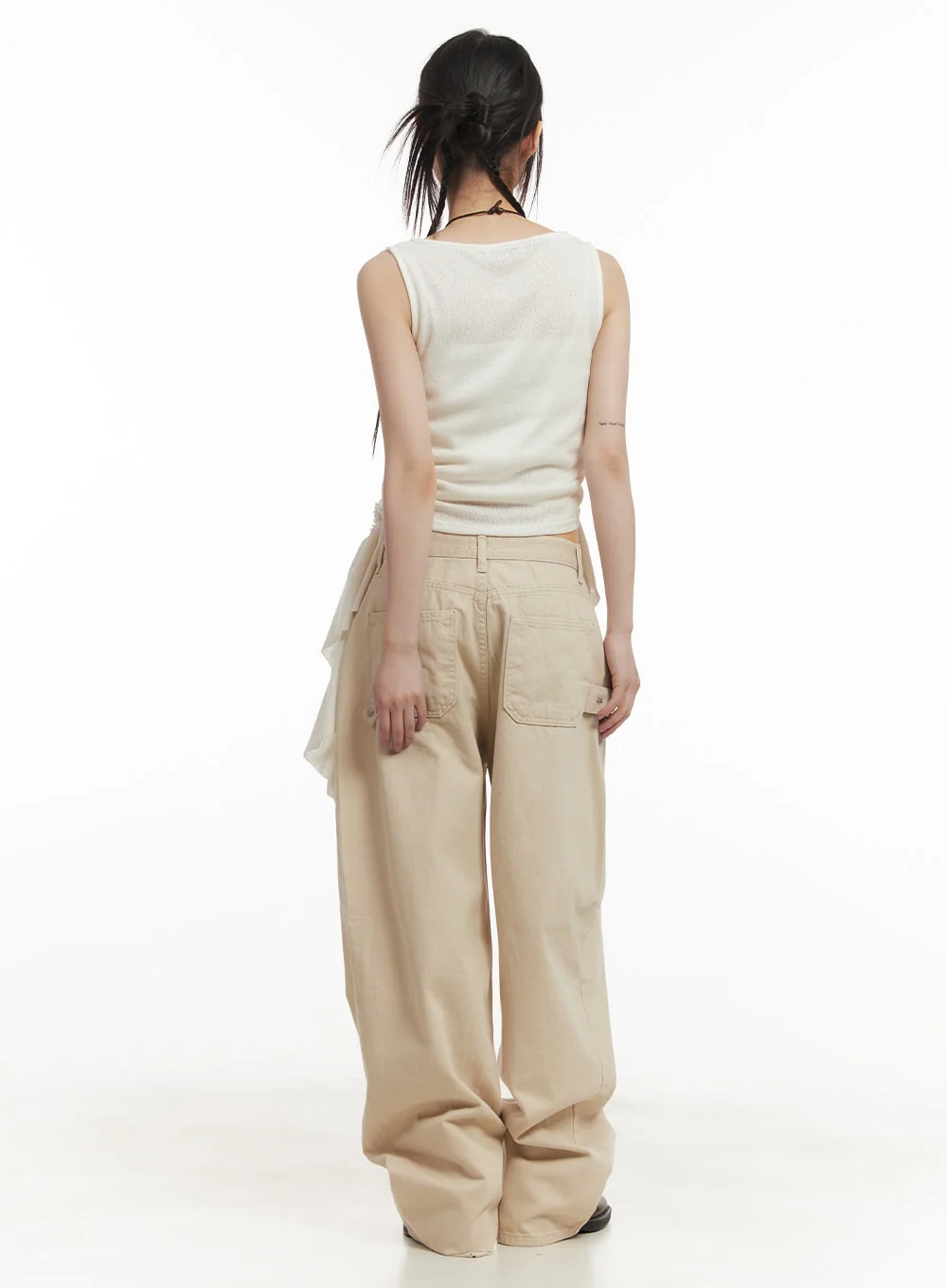Ruffle Shirred Asymmetric Tank Top CF519 - Image 7