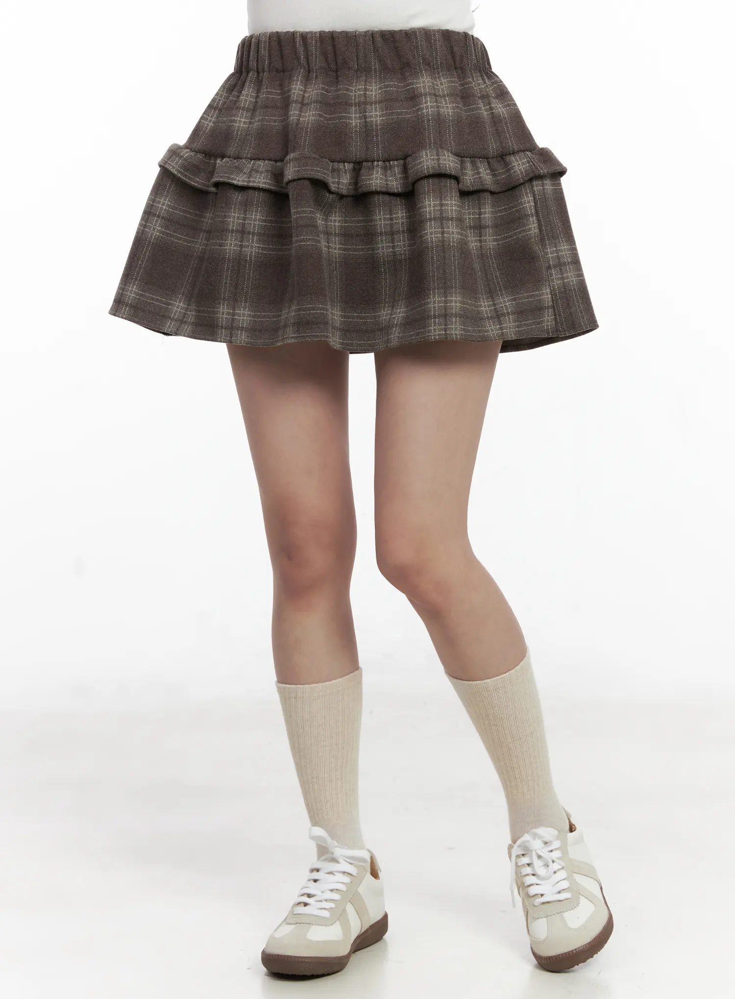 Ruffled Plaid Mini Skirt CN527