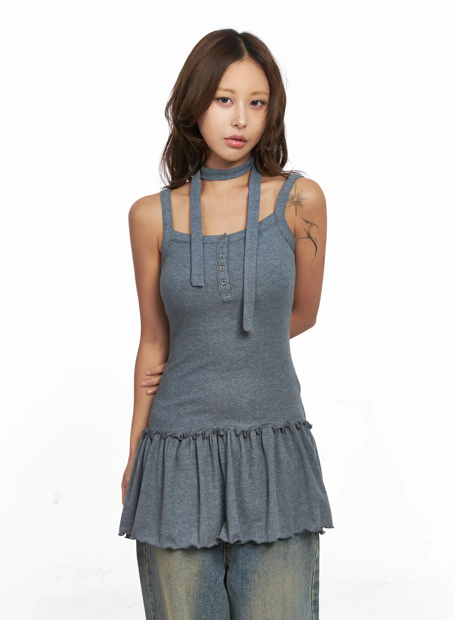 Ruffled Tank Top and Scarf Set CO513 - Image 10