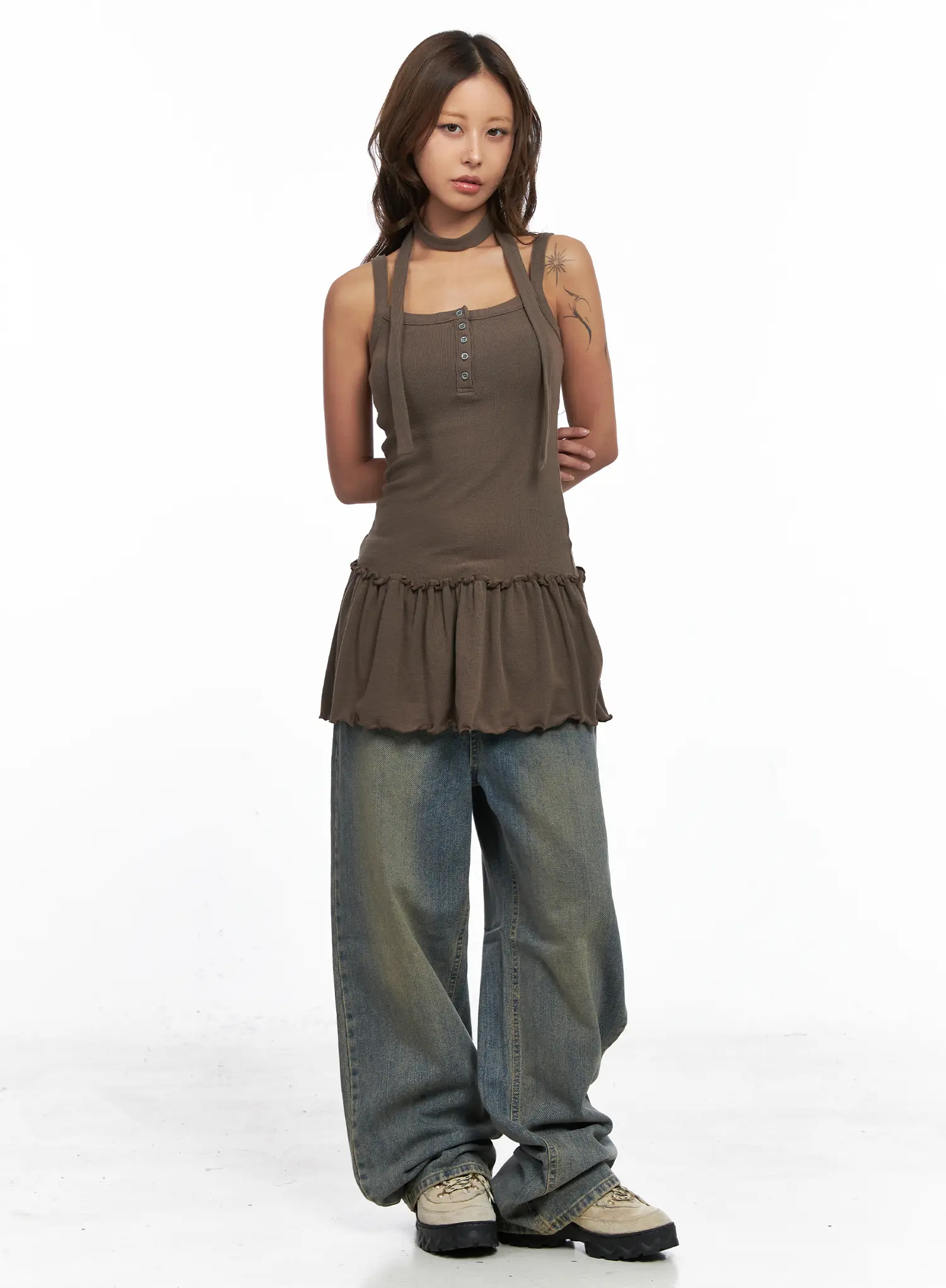 Ruffled Tank Top and Scarf Set CO513 - Image 2