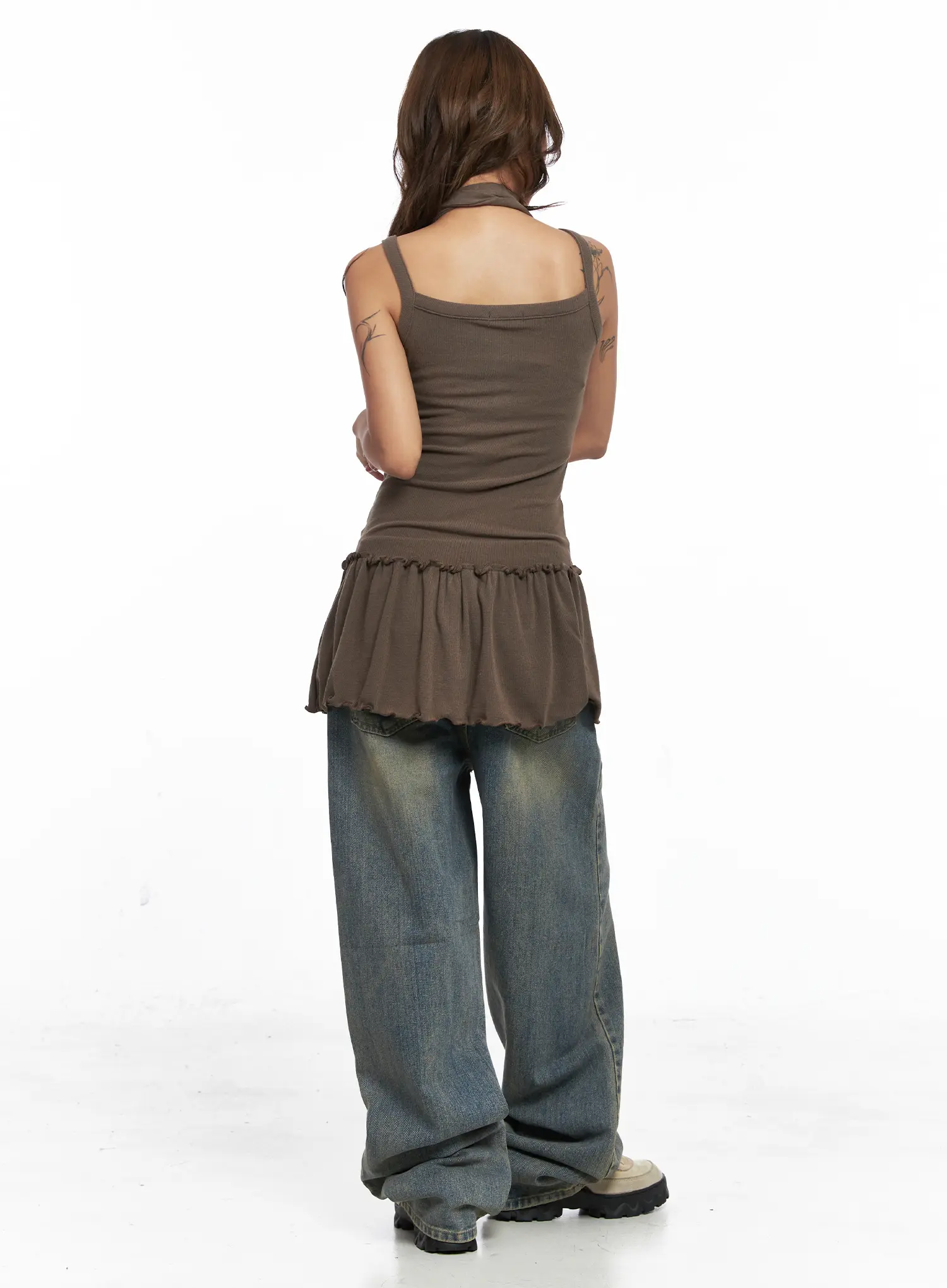 Ruffled Tank Top and Scarf Set CO513 - Image 4