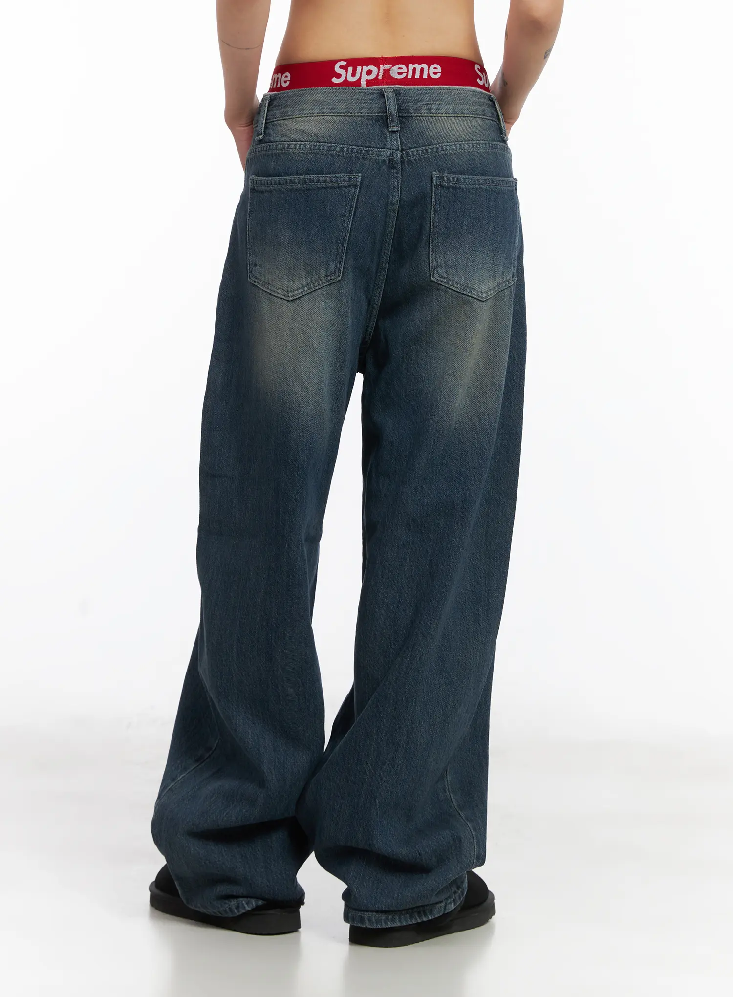 Rylie Wide-Leg Washed Baggy Jeans CD509 - Image 7