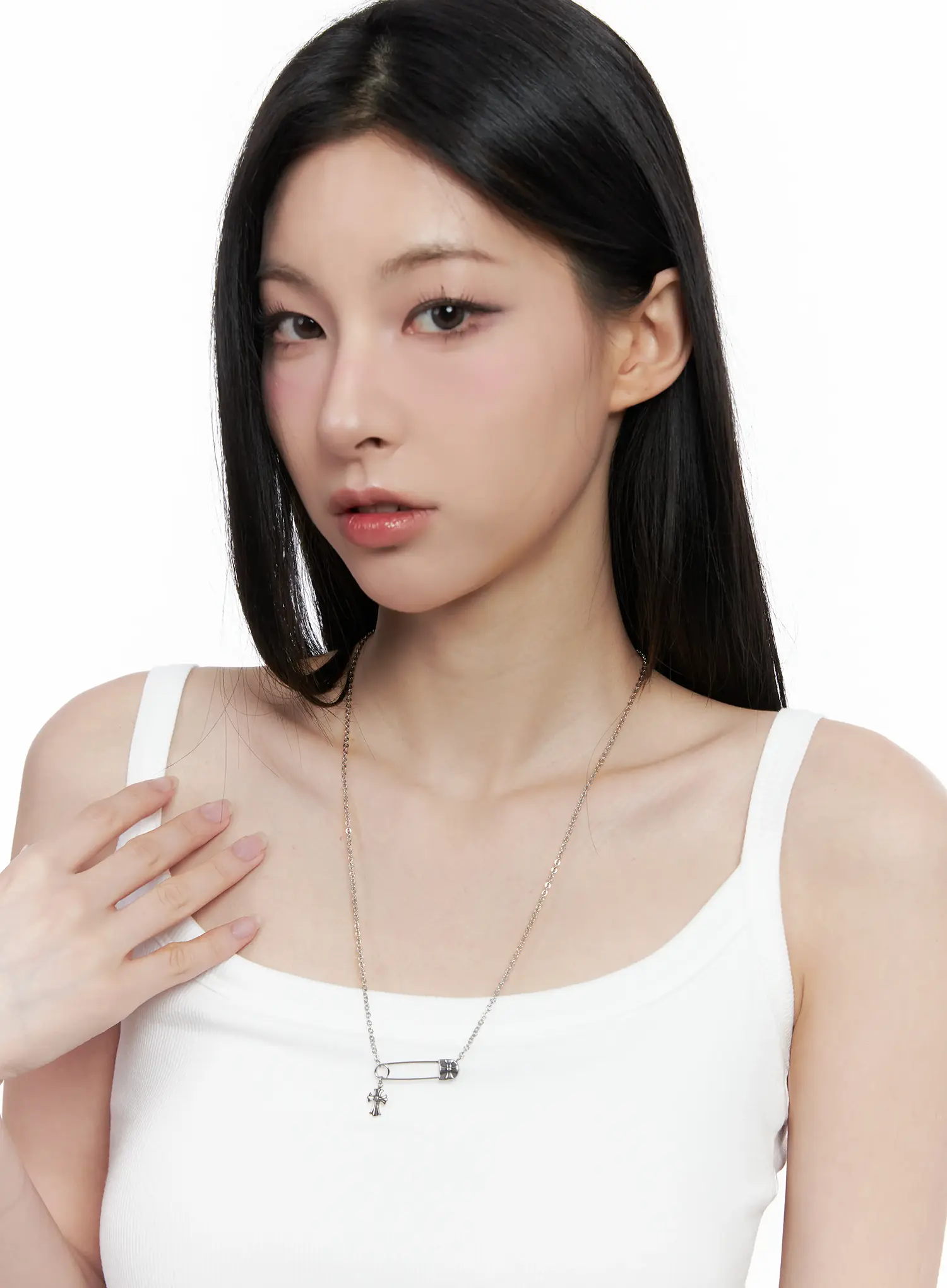 Safety Pin Necklace CO503 - Image 2