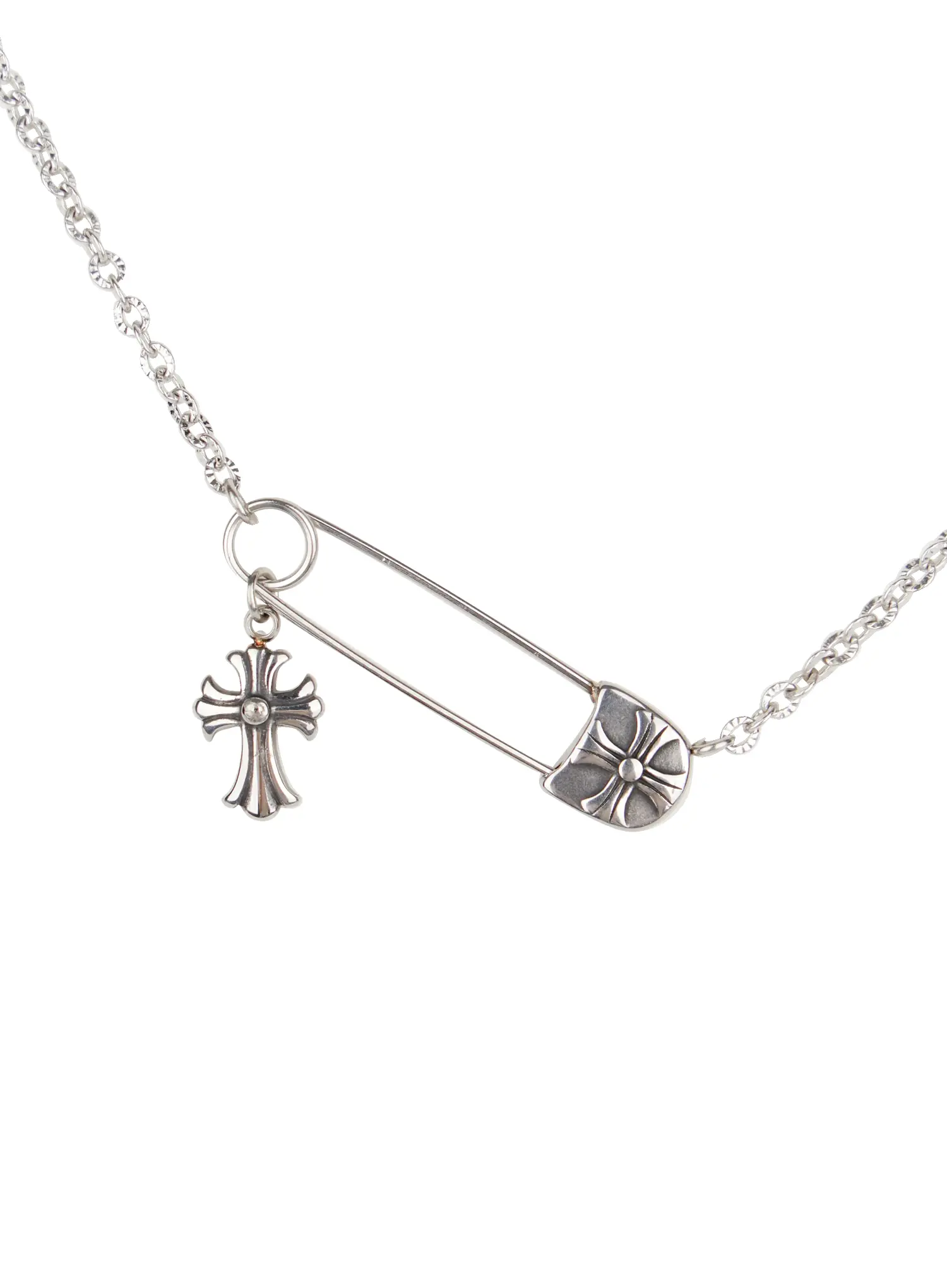 Safety Pin Necklace CO503 - Image 5