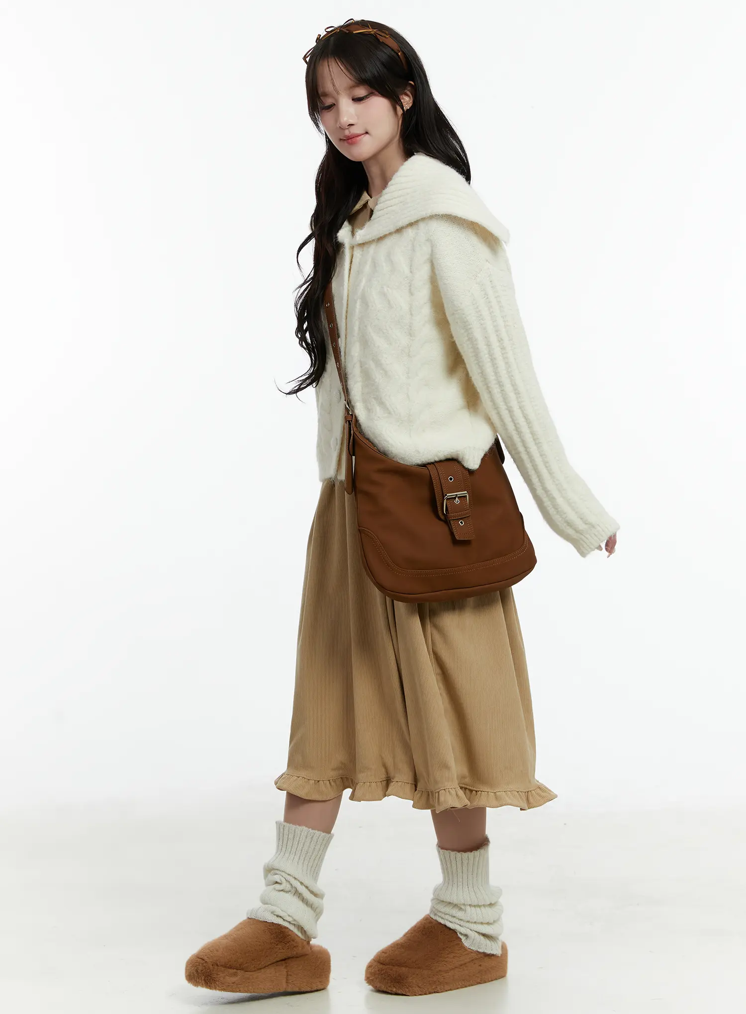 Sailor Collar Cable-Knit Cardigan CD523 - Image 6